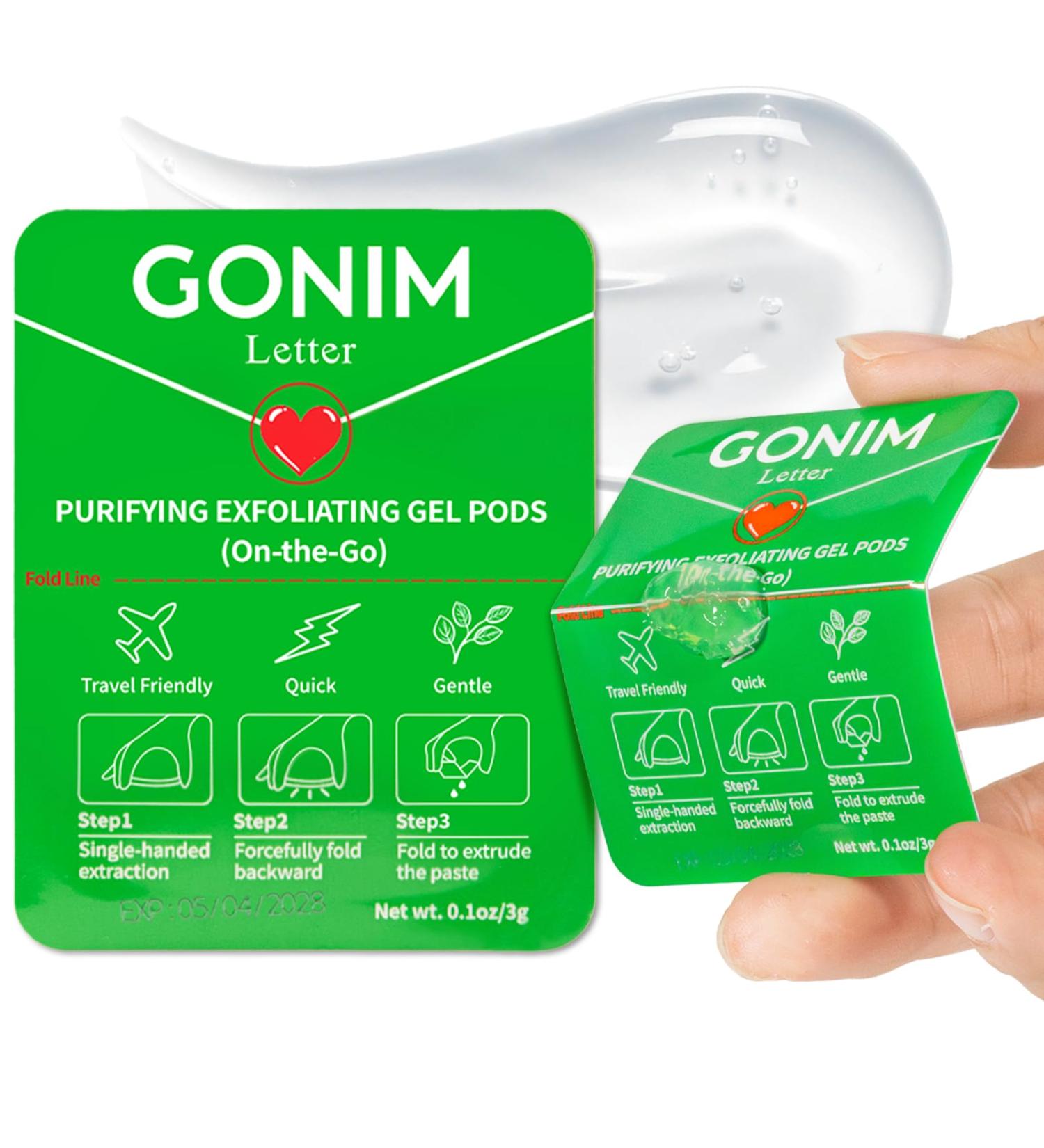 GONIM Exfoliating Facial Cleanser with Hyaluronic Acid Exfoliating Face Wash Oil-Free Gentle Face Exfoliator Pore Cleaner Non-Comedogenic Face Scrub Peeling Gel Weekly Dead Skin Remover 15count - Buy Online on GoSupps.com