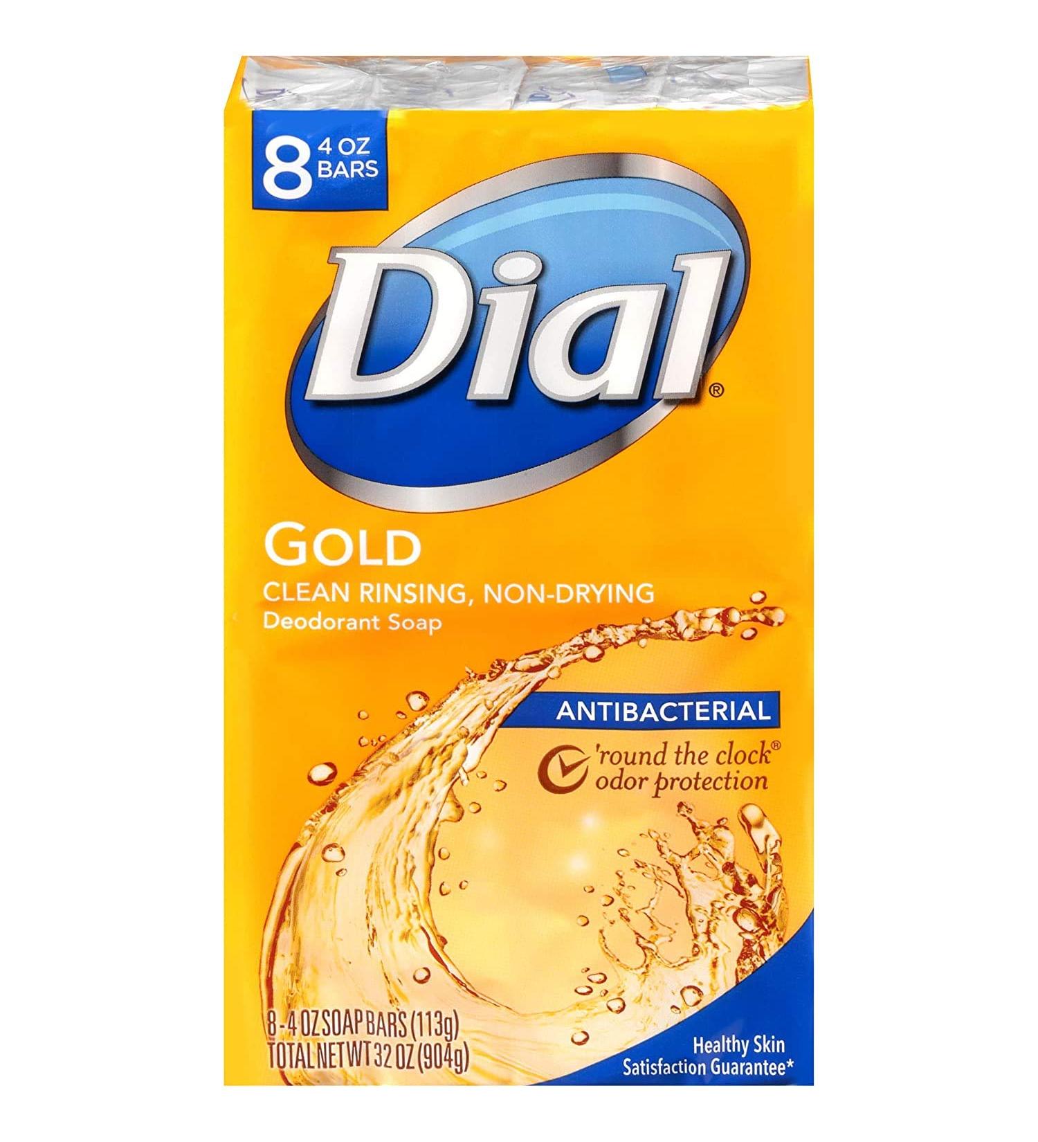Dial Bar Soap Gold 4oz - Pack of 8 | Premium Anti-Bacterial Soap for International Shipping - Buy Online on GoSupps.com