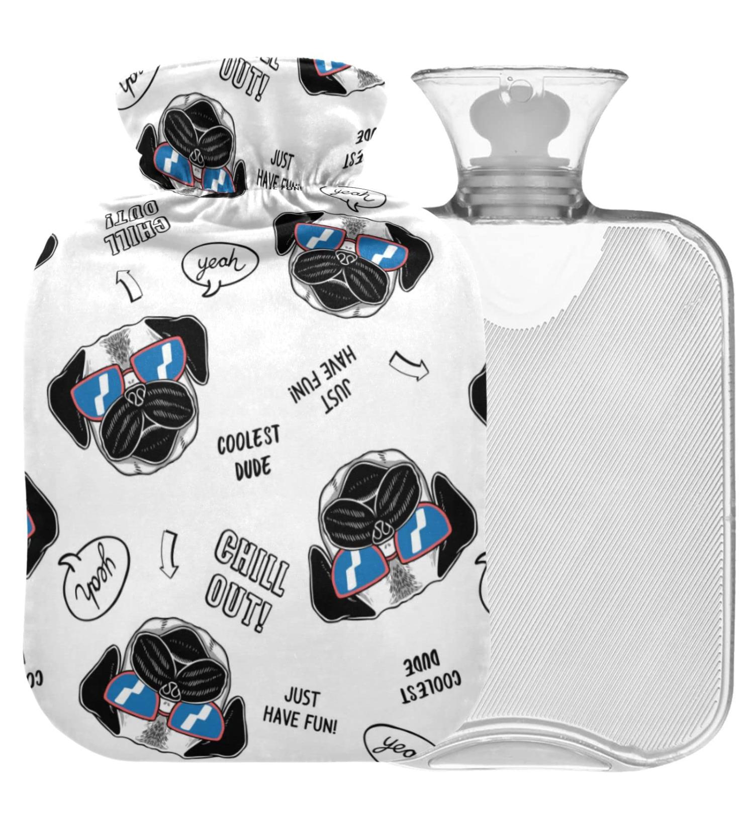 Naanle Funny Mops Dog Warm Water Bottle - 1L Heat Therapy for Pain Relief & Bedwarmer - Buy Online on GoSupps.com