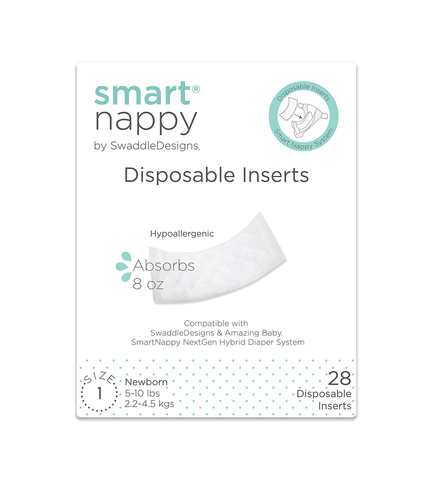 Amazing Baby SmartNappy Disposable Inserts 28 Count Size 1 5-10 lbs | Extra Absorbent Hybrid Diaper Cover | No Plastic Liner | Trial Pack - Buy Online on GoSupps.com