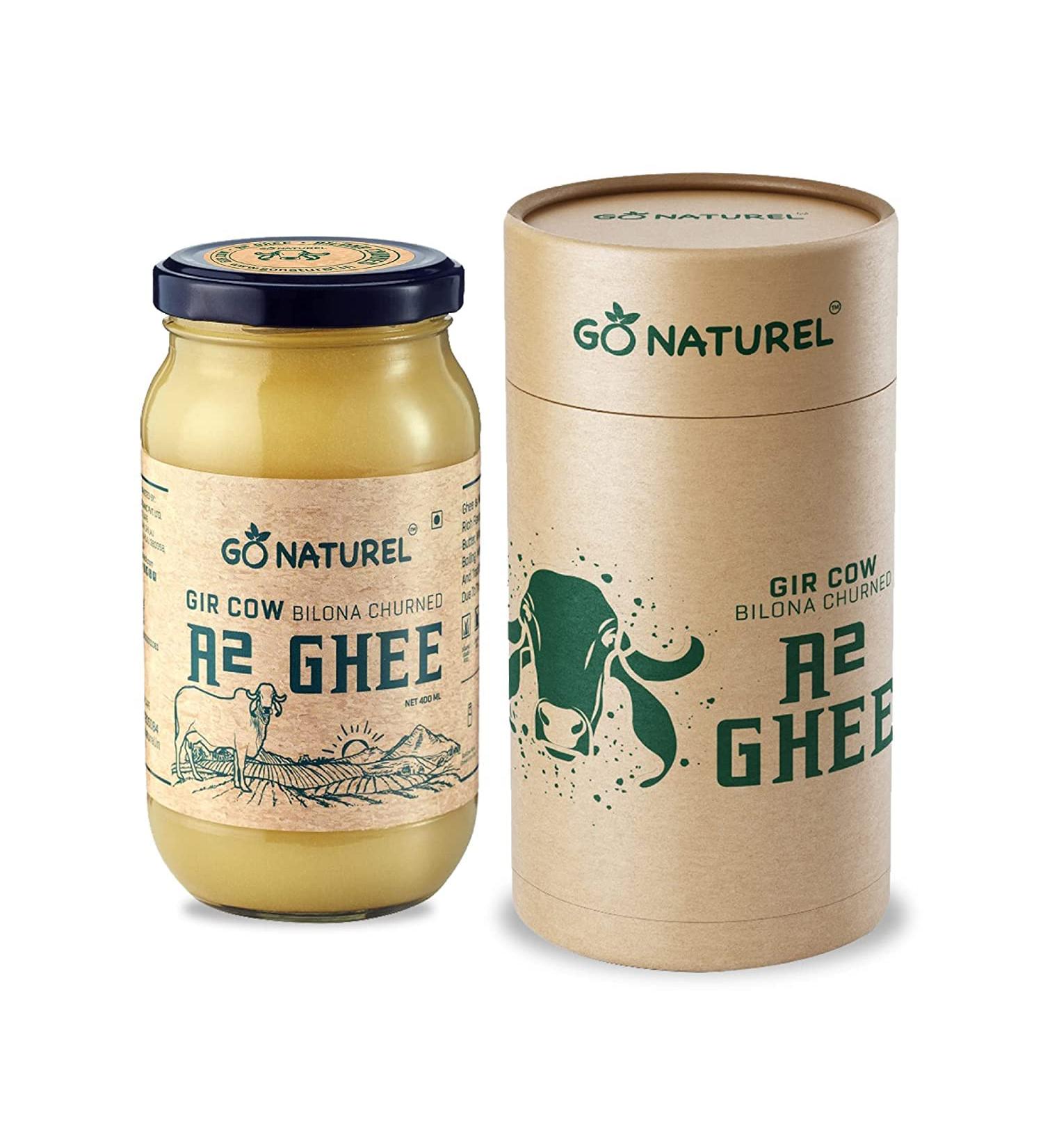 Go Naturel Premium A2 Gir Cow Fat - Vedic Bilona Hand Casserole Method | 50 ML | Ideal for Cooking & Health Benefits - Buy Internationally - Buy Online on GoSupps.com