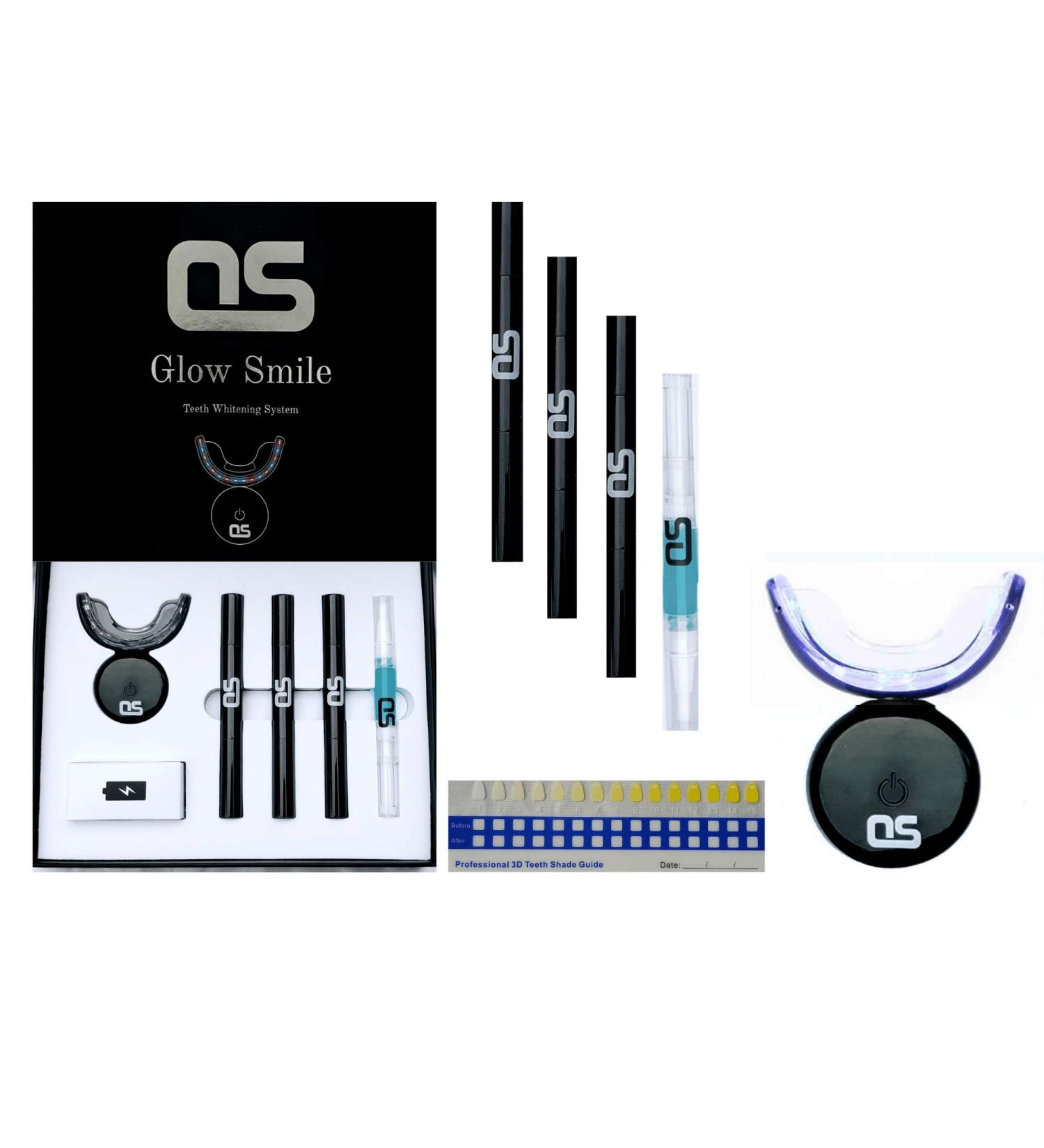 OS Teeth Whitening Kit with LED Light Technology - (3) Gel Pens + (1) Remineralization Gel - 35% Carbamide Peroxide - Gentle on Sensitive Teeth - Visible Results in 15 Minutes - Cordless - Buy Online on GoSupps.com