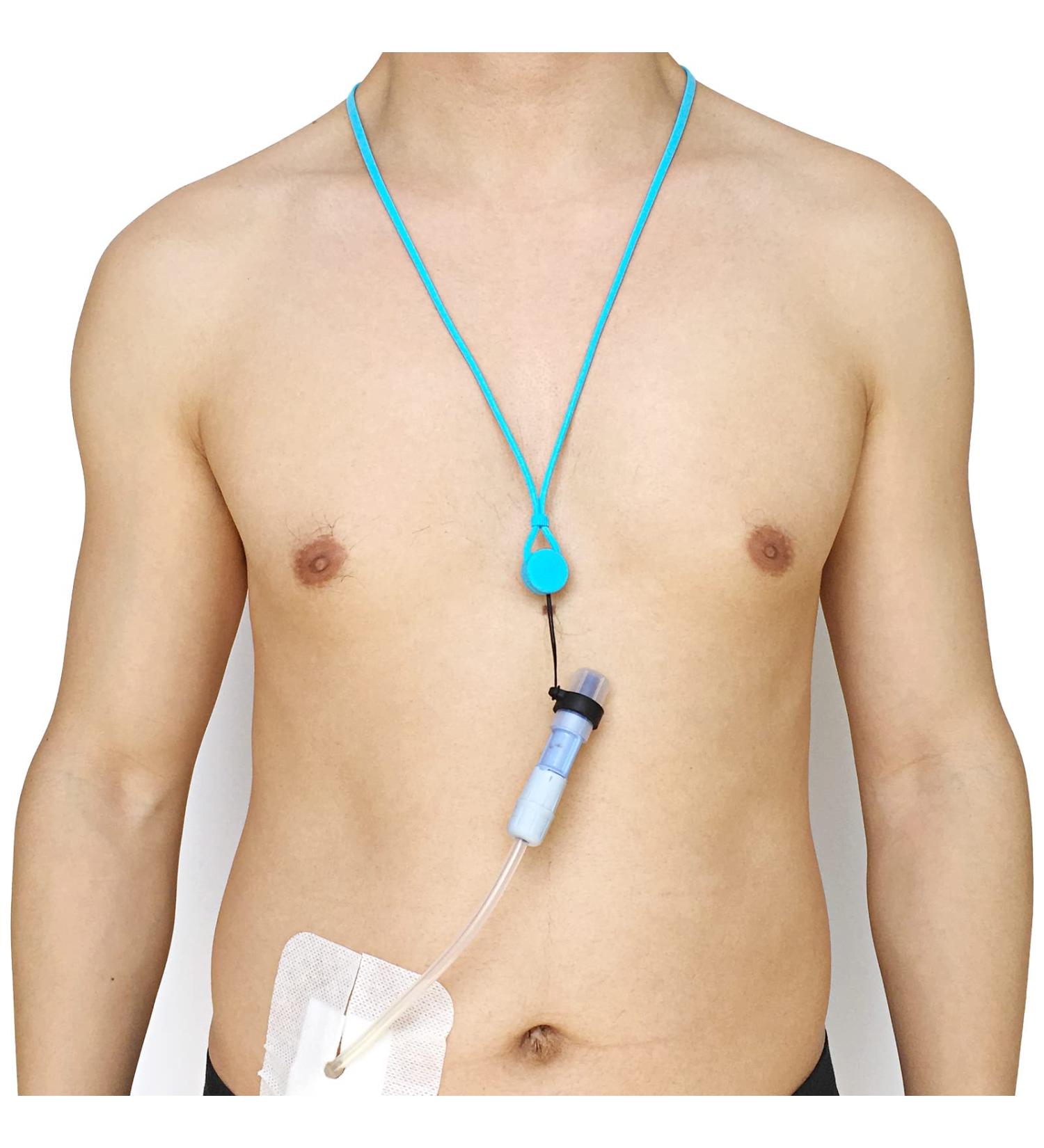 Quick Dry Silicone Lanyard Set for Peritoneal Dialysis - Blue | 2 Lanyards + 4 Rings | Shower Accessories for Men and Women - Buy Online on GoSupps.com
