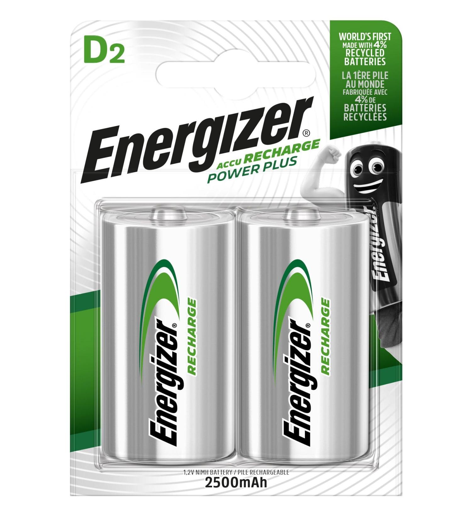 Energizer Rechargeable D Battery 2500mAh - Pack of 2 | Long-Lasting Power for All Devices - Buy Online on GoSupps.com