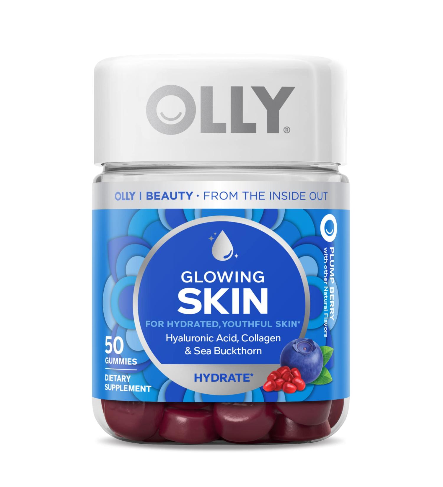 OLLY Glowing Skin Vitamin Gummies - Hyaluronic Acid & Collagen  50 Gummies - Buy Online on GoSupps.com