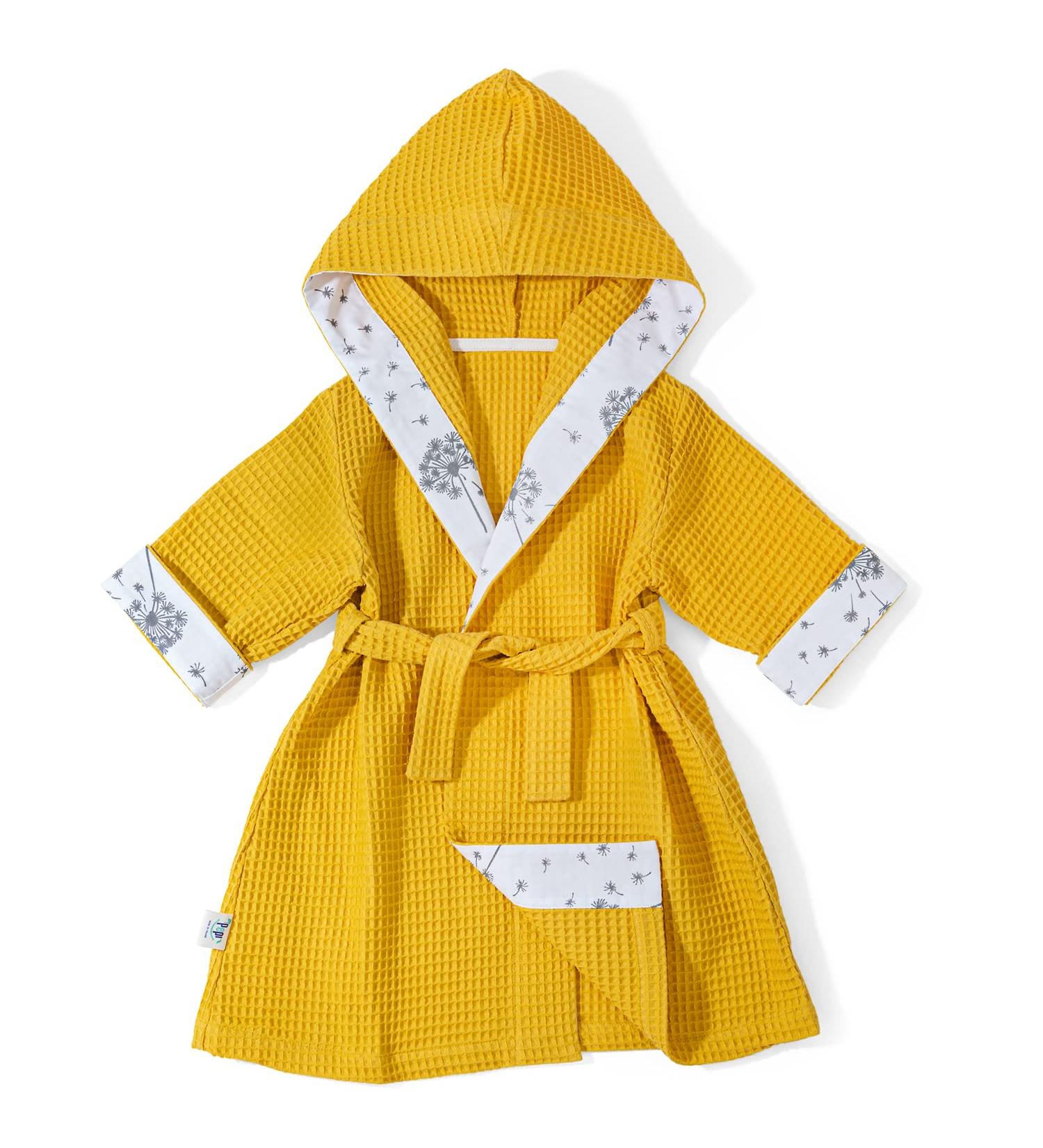Shop Pepi 100% Cotton Unisex Children's Bathrobe - Made in Poland | Hooded Baby Bathrobe for Boys & Girls | Indian Summer Honey Size S - Buy Online on GoSupps.com