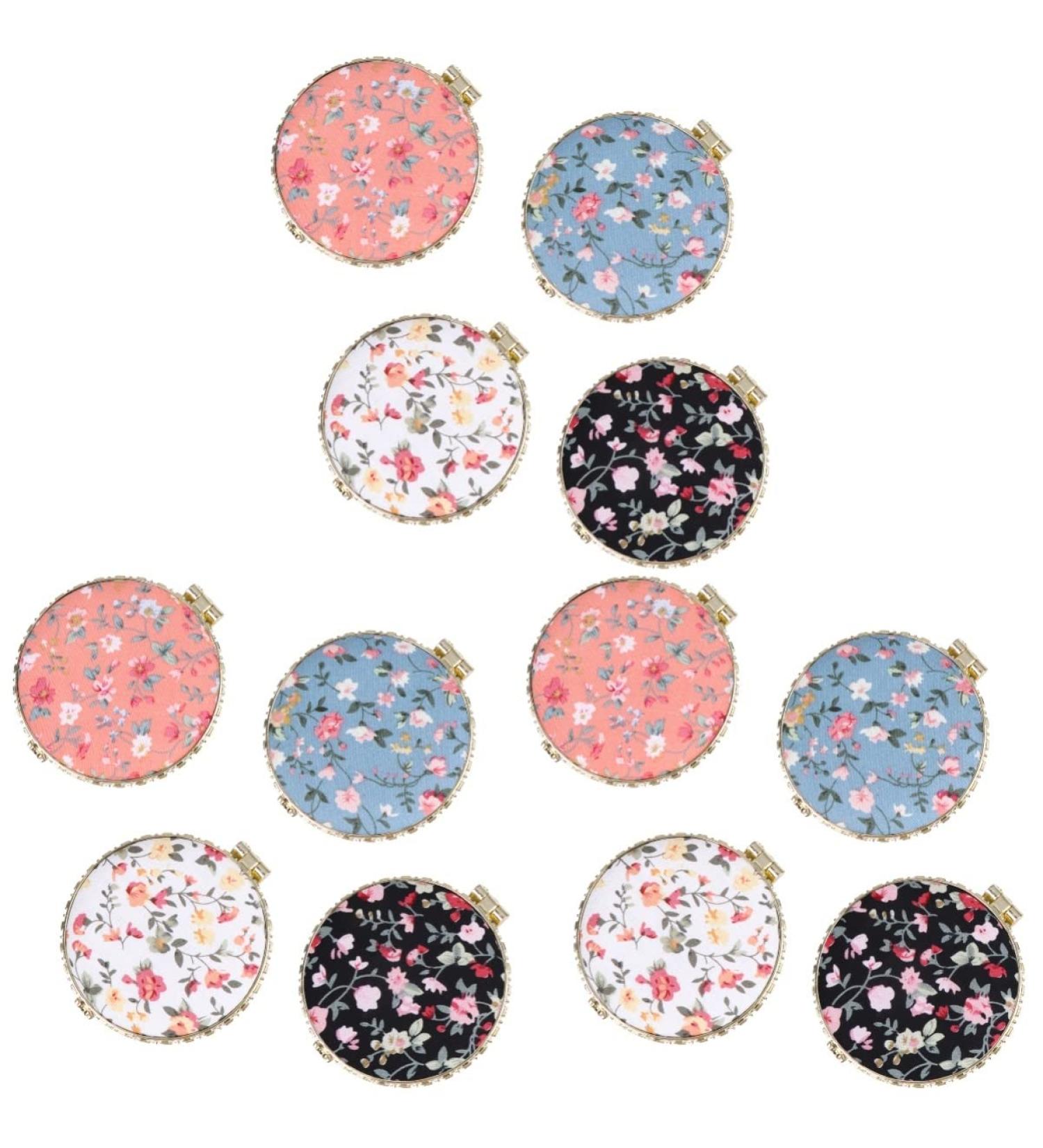 FRCOLOR 12pcs Floral Mirror Purses Women's Double-Sided Makeup Clutch - Portable Travel Vanity Gift for Girls - Buy Online on GoSupps.com