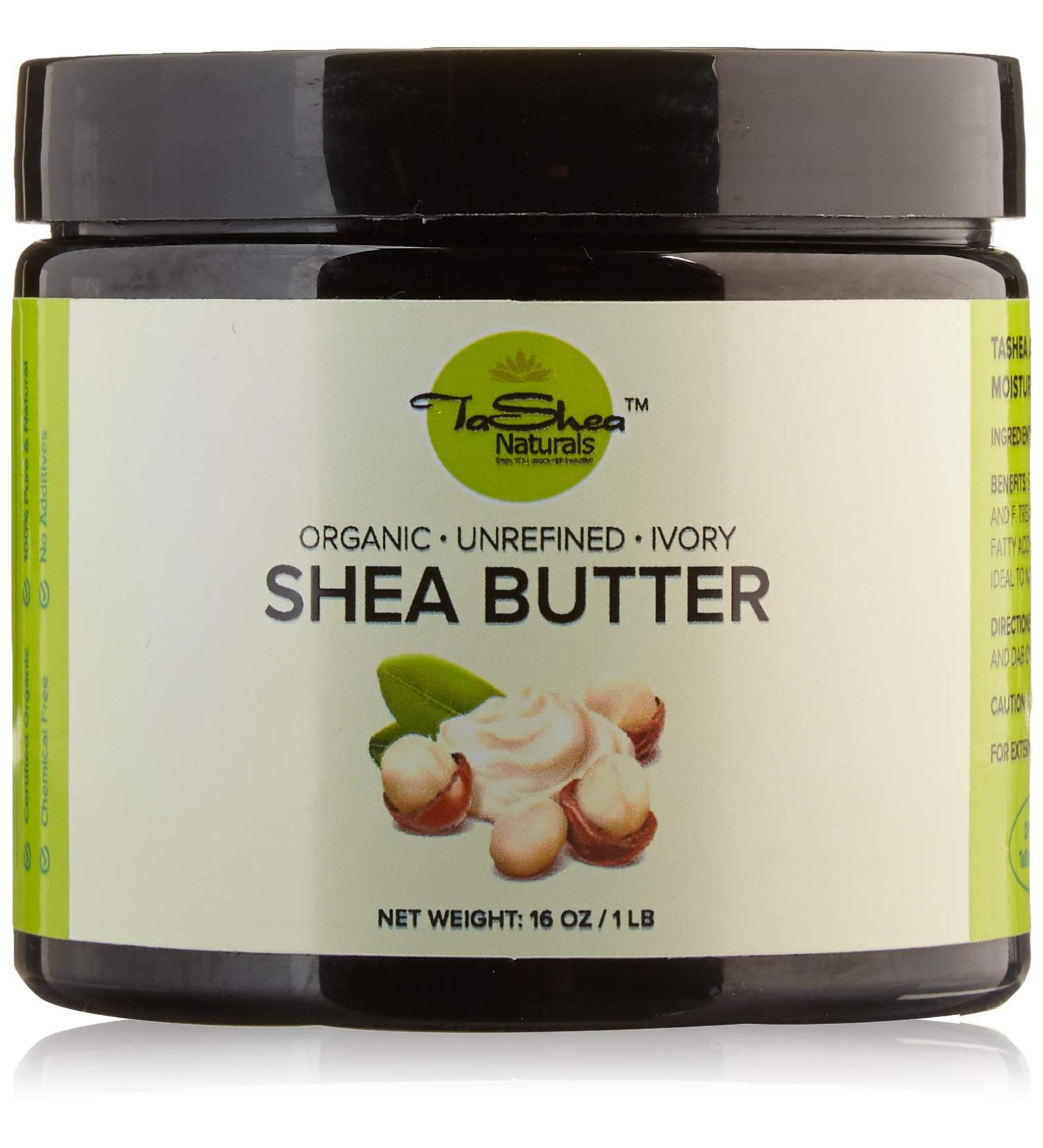 Organic Shea Butter by TaShea Naturals | Virgin Ivory 16oz | USDA Certified | Nourishing Emollient for Hair Skin & Nails | Ideal for DIY Products - Buy Online on GoSupps.com