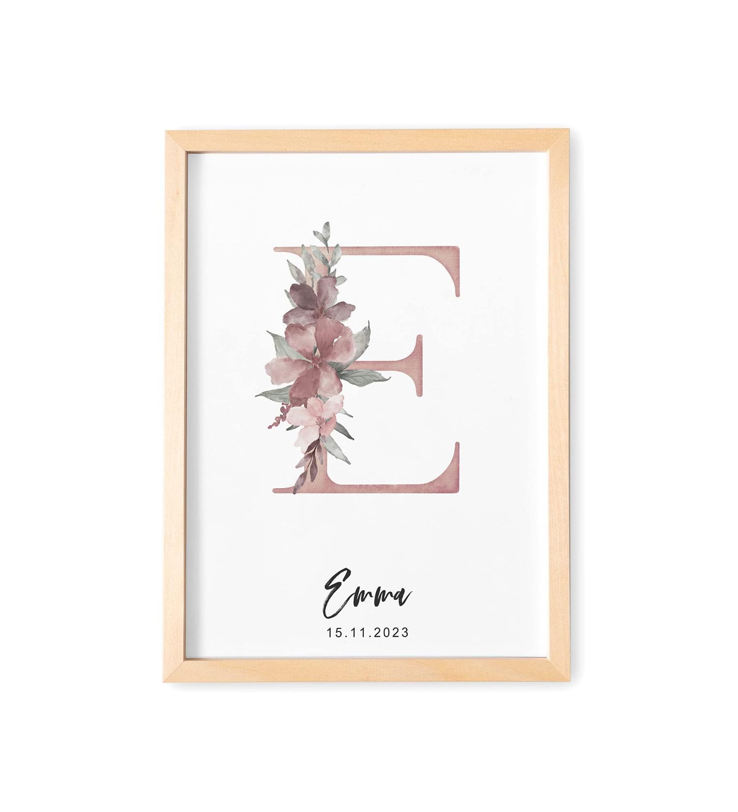 Personalized Birth Poster for Girls | DEL M Unique Nursery Art | Baby Room Decoration - Buy Online on GoSupps.com