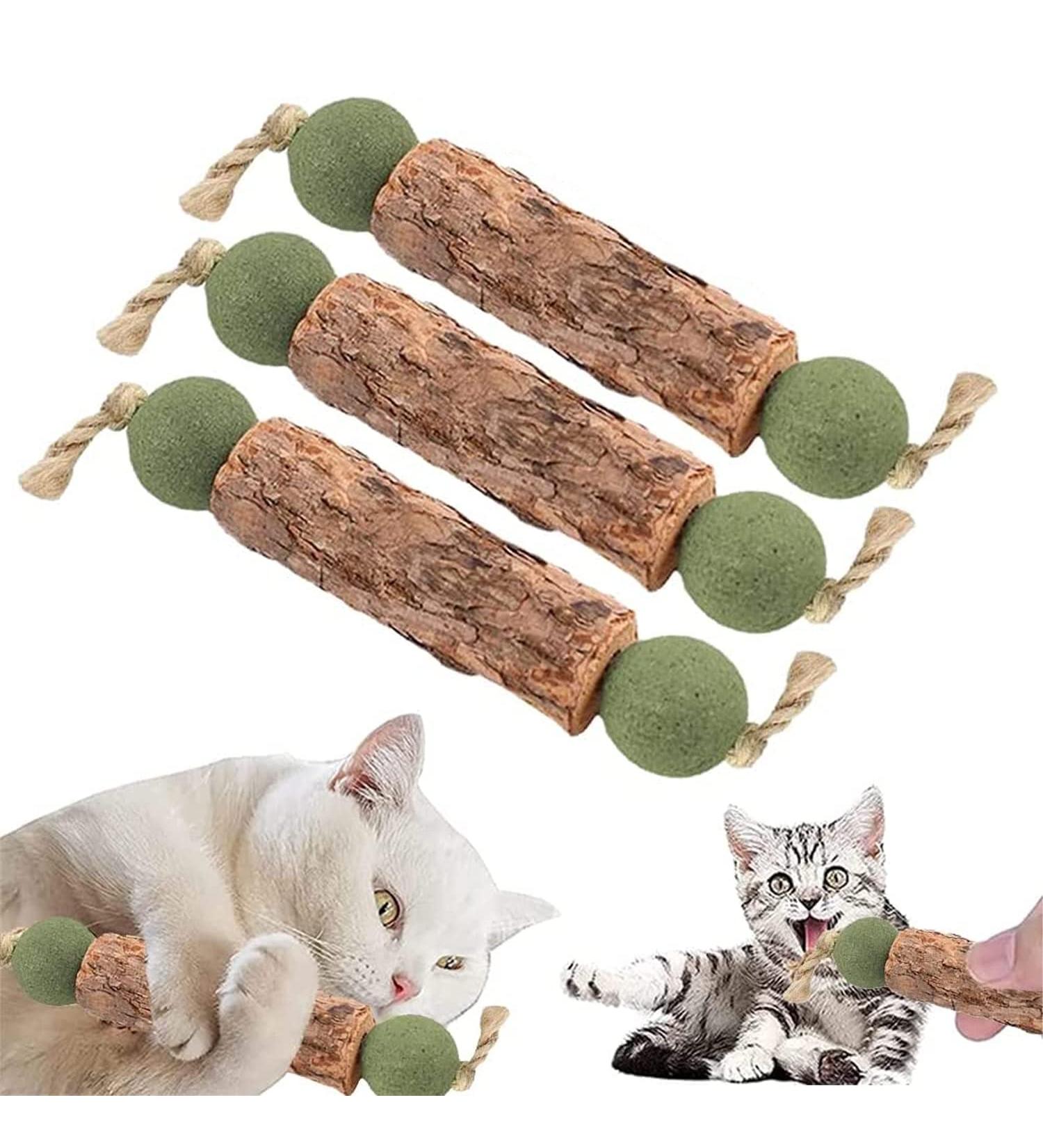 Organic Catnip Sticks Set - 3 Pieces for Dental Care & Chewing Toys | Cat Dental Health Products - Buy Online on GoSupps.com