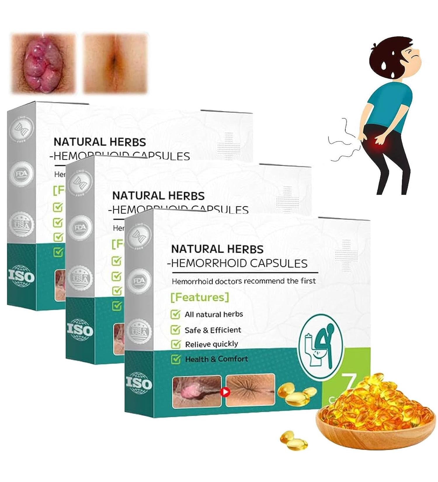 Natural Herbal Strength Hemorrhoid Capsules Hemorrhoid Relief Capsules Hemorrhoid Treatment Rapid Helps Relieve Itching Burning (3boxes) - Buy Online on GoSupps.com