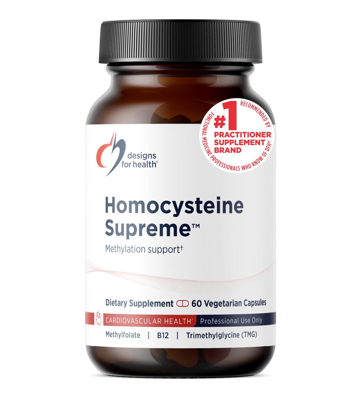Designs for Health Homocysteine Supreme - Methylated B Vitamins with Riboflavin B6 B12 Folate L-Serine & TMG for Brain Support & Heart Health - Methylated Multivitamin (60 Capsules) 60 Count (Pack of 1) - Buy Online on GoSupps.com