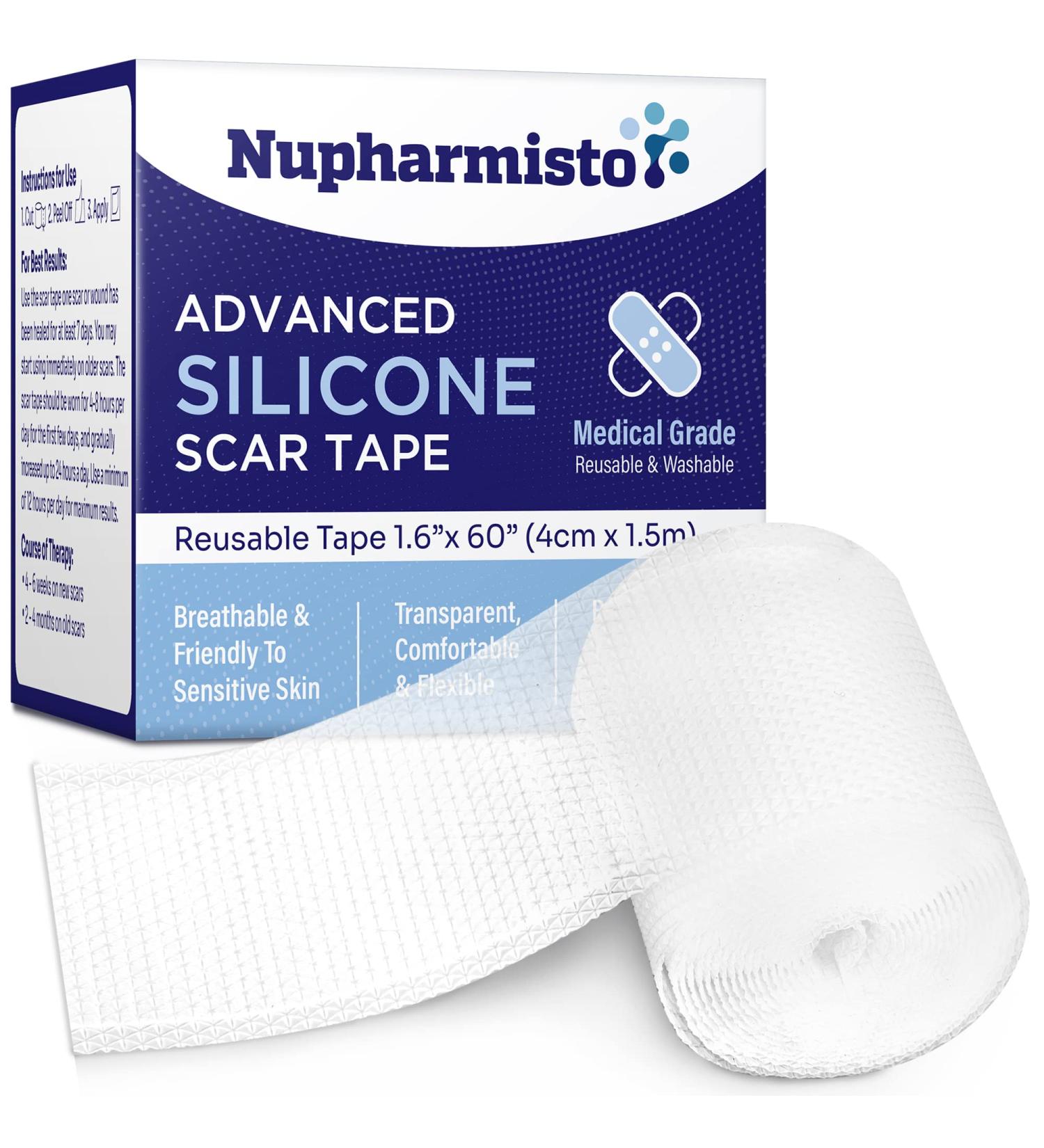 Advanced Silicone Scar Sheets Roll - Medical Grade Gel Tape for Scar Removal - Transparent, Comfortable, Painless - 1.6inch x 60inch Roll - New & Old Scars - Buy Online on GoSupps.com