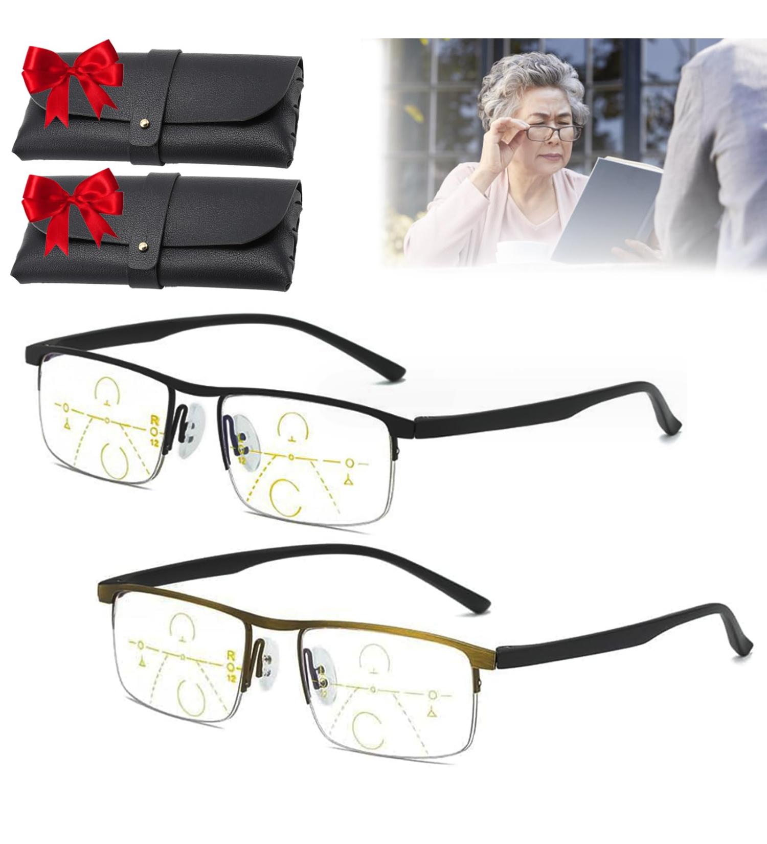 Buy Outfany Yiffany Intellireaders - 2024 Titanium Progressive Dual-Use Reading Glasses for Ages 45-49 (+1.00) - Black - International Shipping Available - Buy Online on GoSupps.com