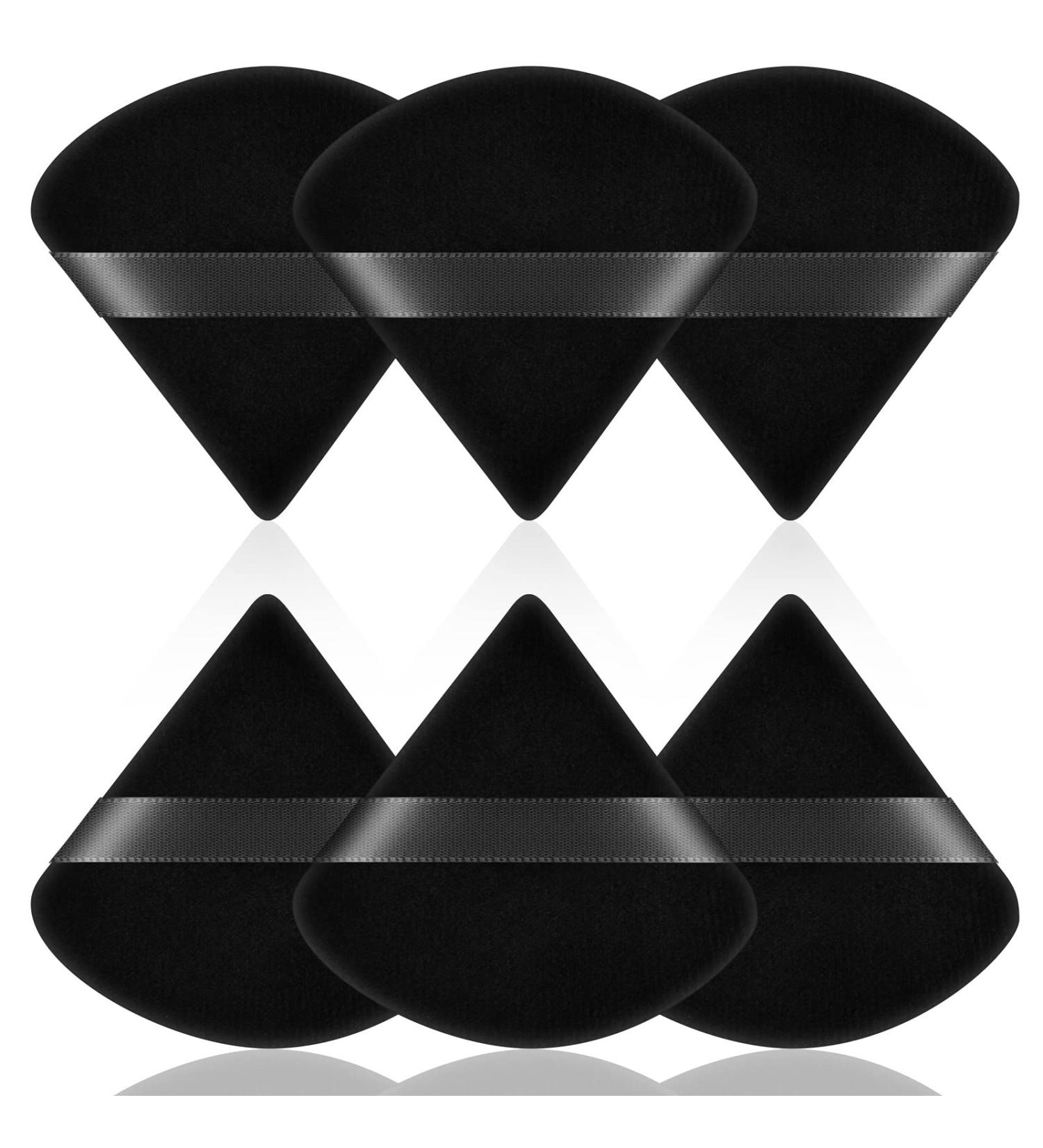6-Pack Pure Cotton Soft Triangle Wedge Makeup Powder Puffs - Black - Buy Online on GoSupps.com