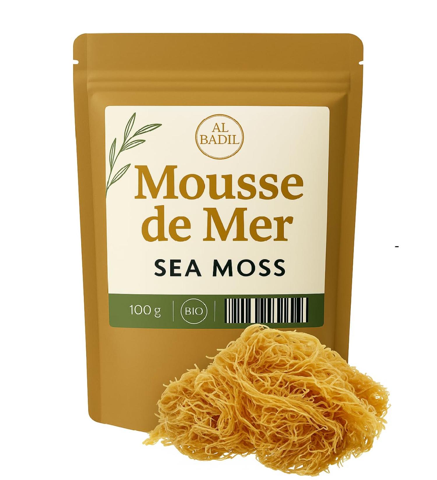 al badil Golden Sea Moss - Golden Sea Moss - 100% Natural Super Food - Source of Minerals and Benefits - Vitality - 100g - Buy Online on GoSupps.com