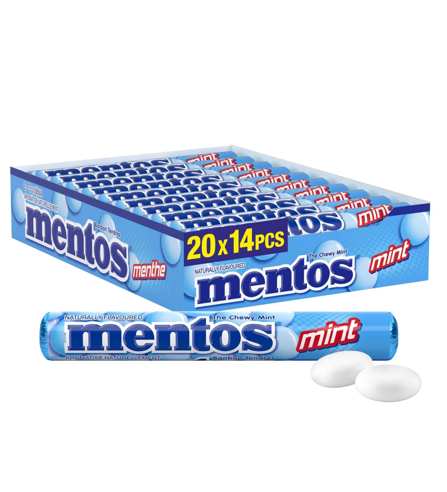 Mentos Chewy Mint Rolls - Pack of 20 - 37g - Buy Online on GoSupps.com