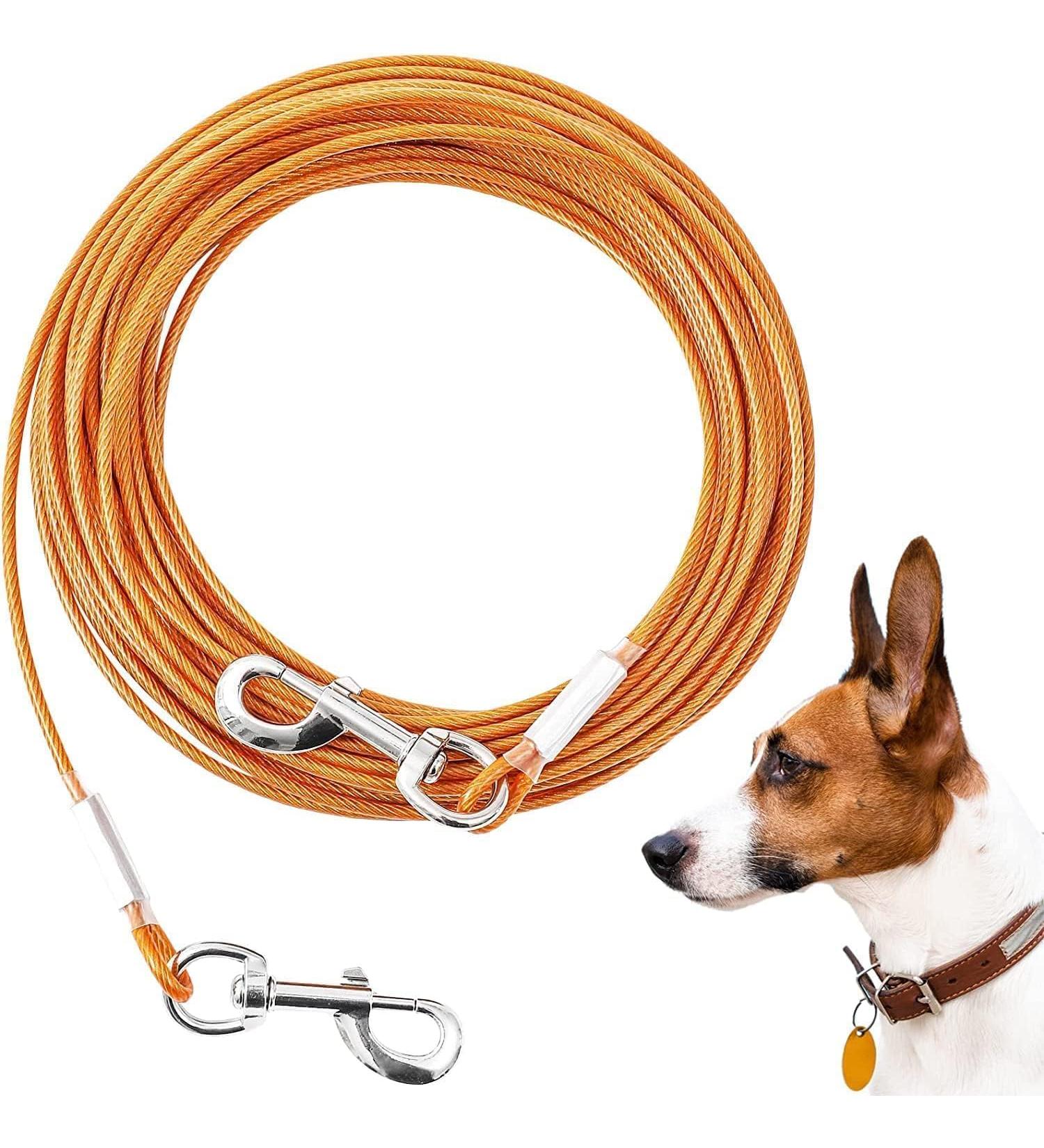 Tie Out Cable for Dogs Dog Runner Cable Dog Run Trolley Tie Out Cable Dog Chains for Outside Yard (Orange 120lbs 20ft) Orange 120Ibs 20ft - Buy Online on GoSupps.com