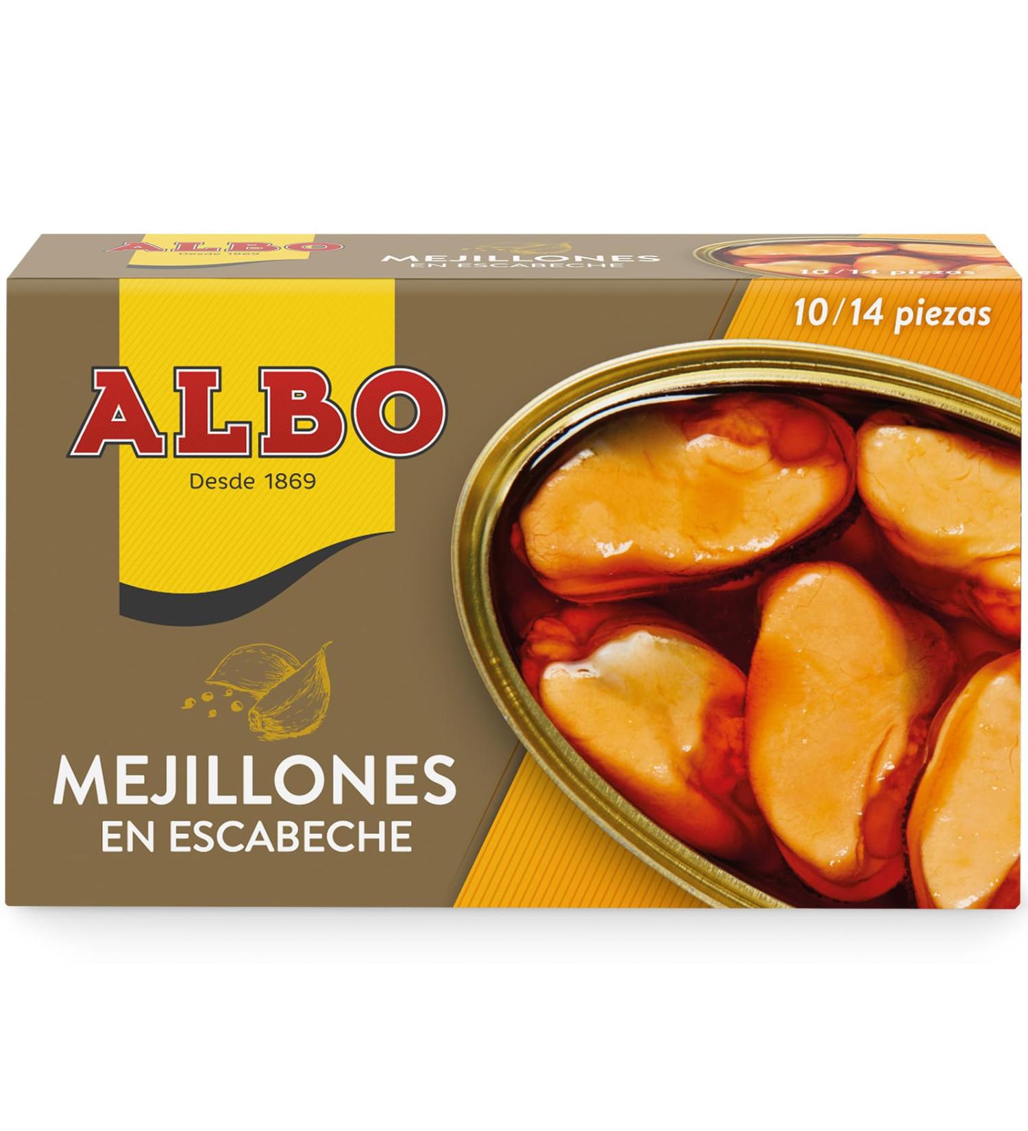 Albo Mussels in Escabeche 115g - Premium Spanish Seafood Delicacy - Buy Online on GoSupps.com