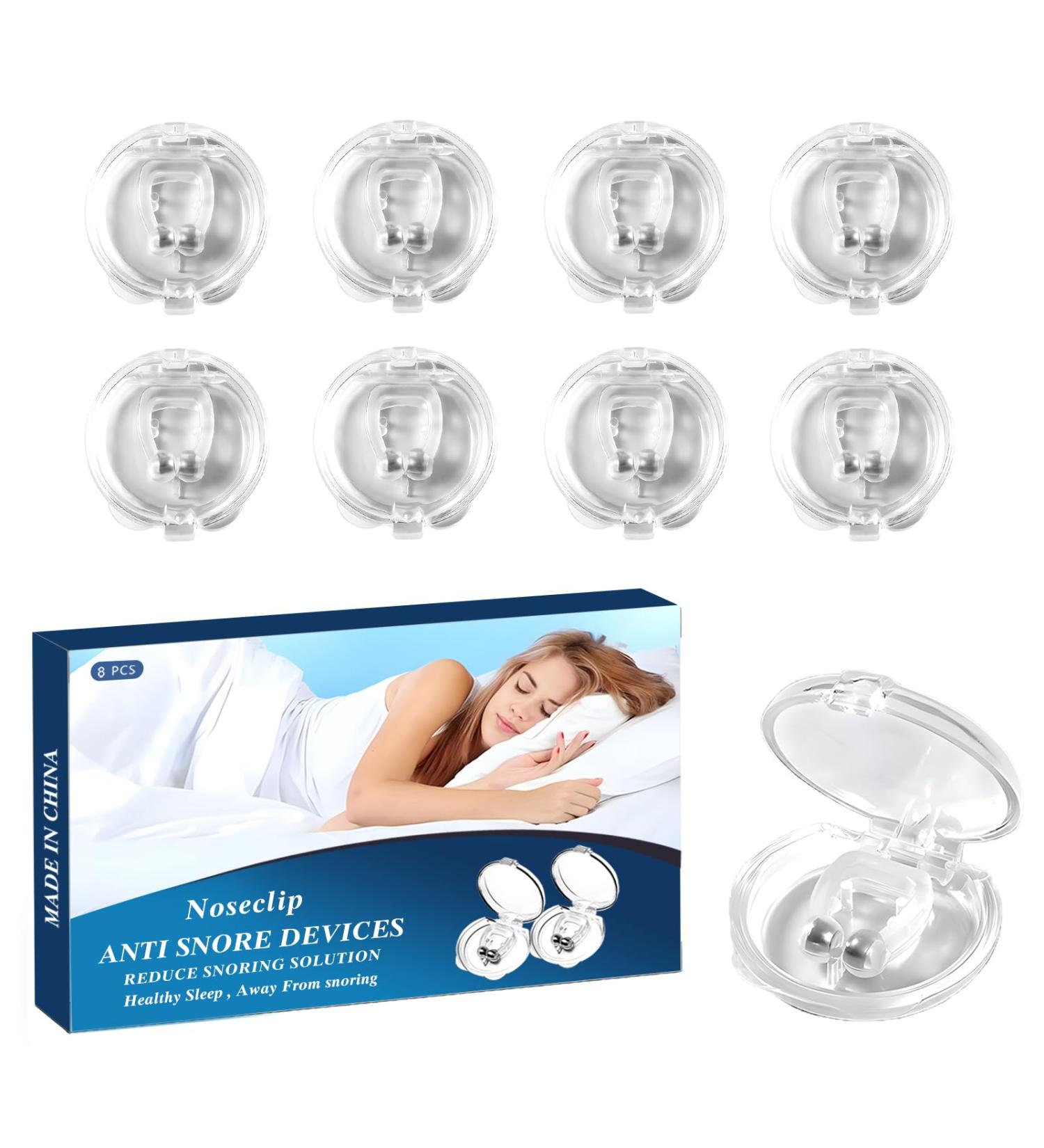 Effective Anti Snoring Devices - Sleep Clips 8pcs Silicone Magnetic Nose Clip for Quieter Sleep & Snore Relief - Buy Online on GoSupps.com
