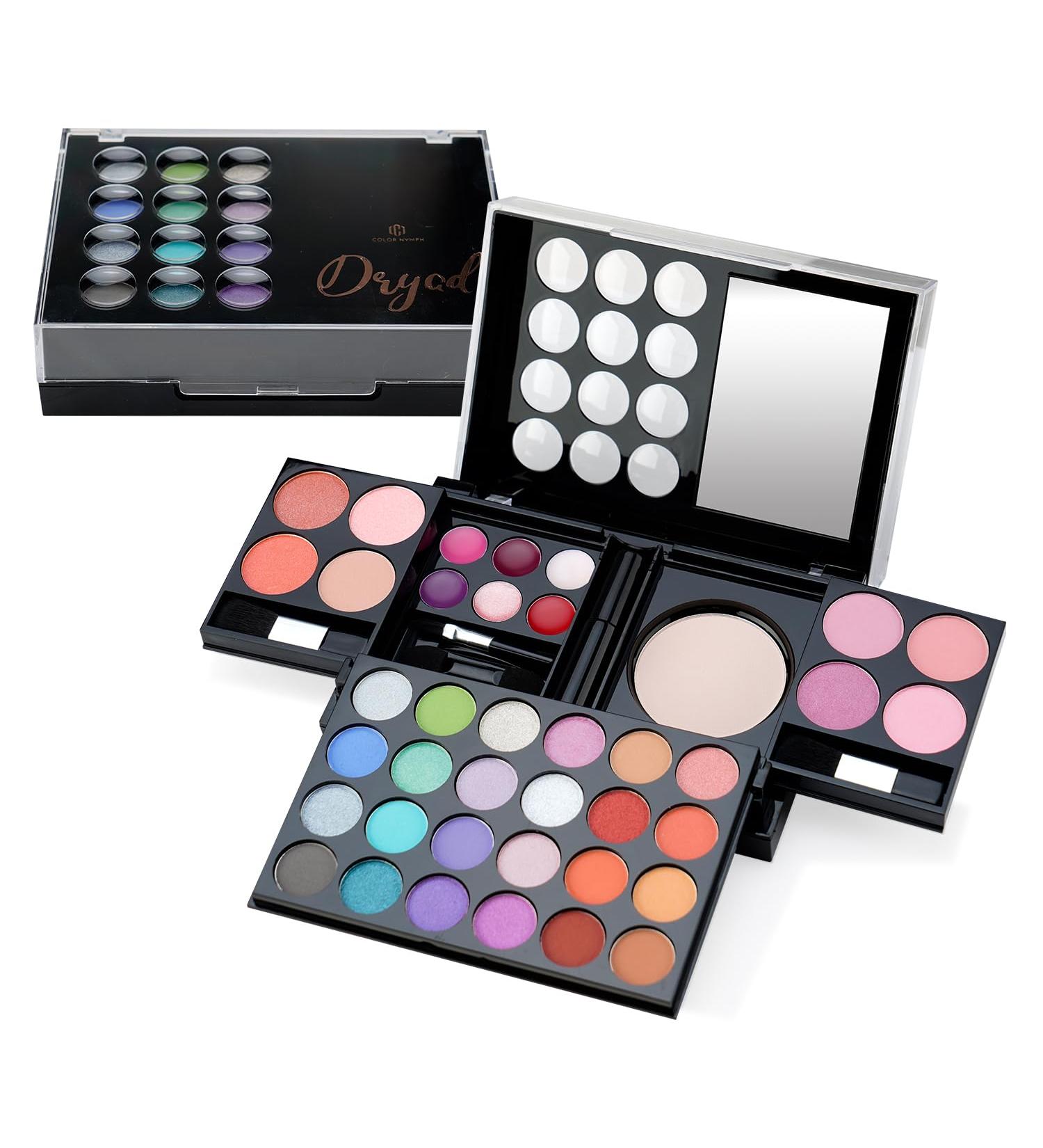 Buy Color Nymph All-In-One Makeup Palette Set - 24 Colors Travel Kit for Girls | Eyeshadows Blusher Lip Gloss Brushes & Mirror - Buy Online on GoSupps.com