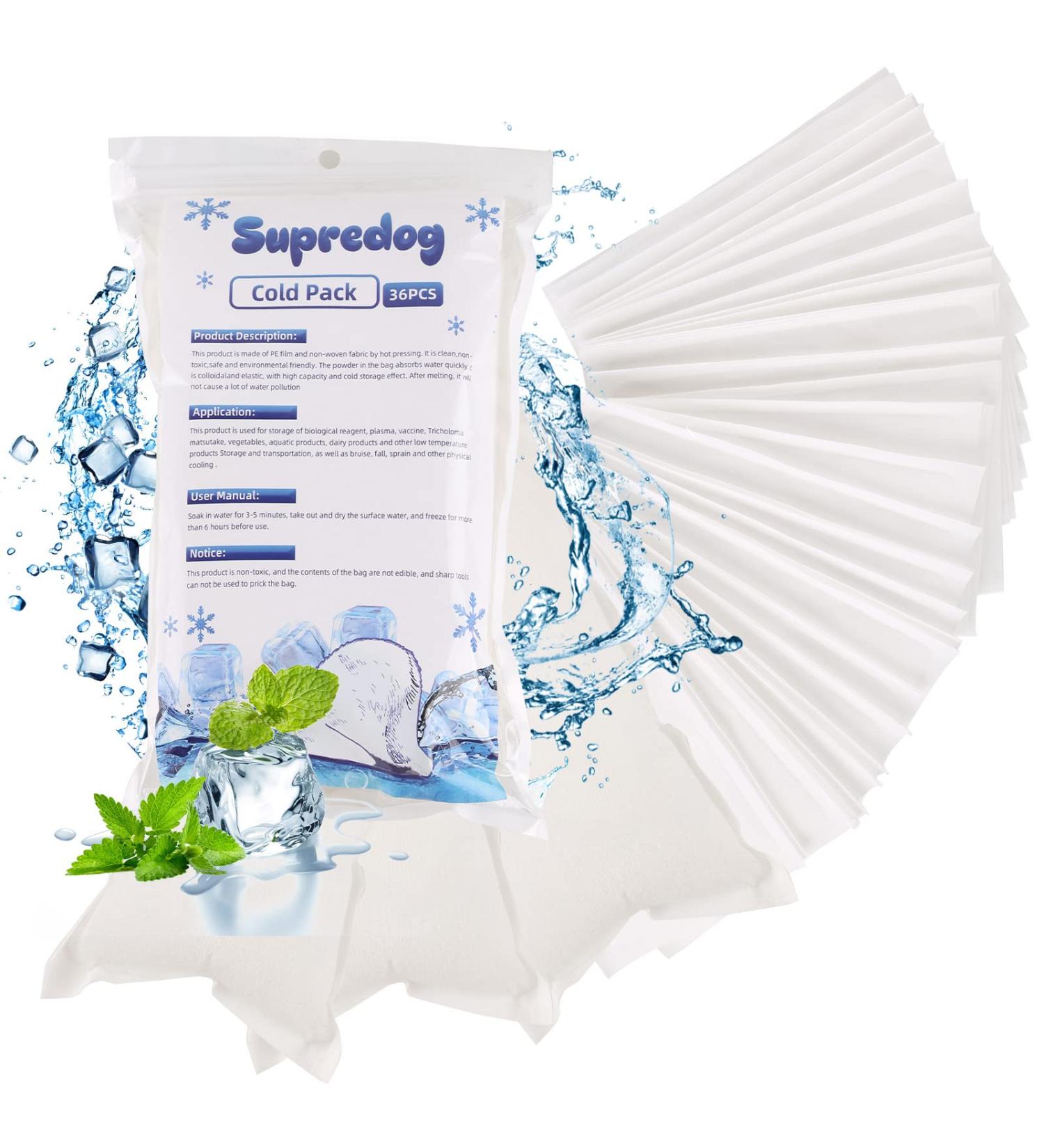 36pc Dry Ice Packs for Shipping - Reusable Cold Shipping Packaging for Frozen Food & Drinks - Bulk Dry Ice Sheets for Coolers - 4.33in x 7.3in - Buy Online on GoSupps.com