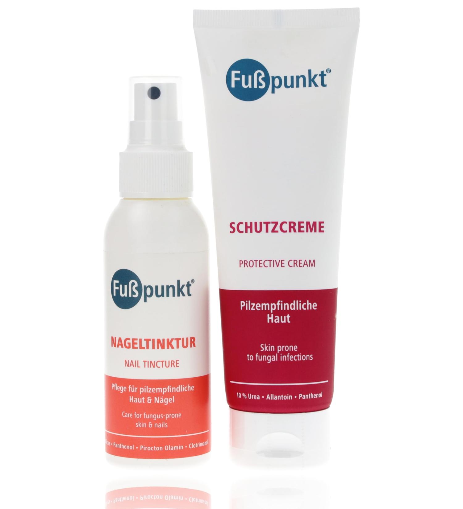 Foot Point Protective Cream & Nail Tincture Set - 125ml & 100ml for Fungus-Sensitive Skin & Nails | International Shipping Available - Buy Online on GoSupps.com