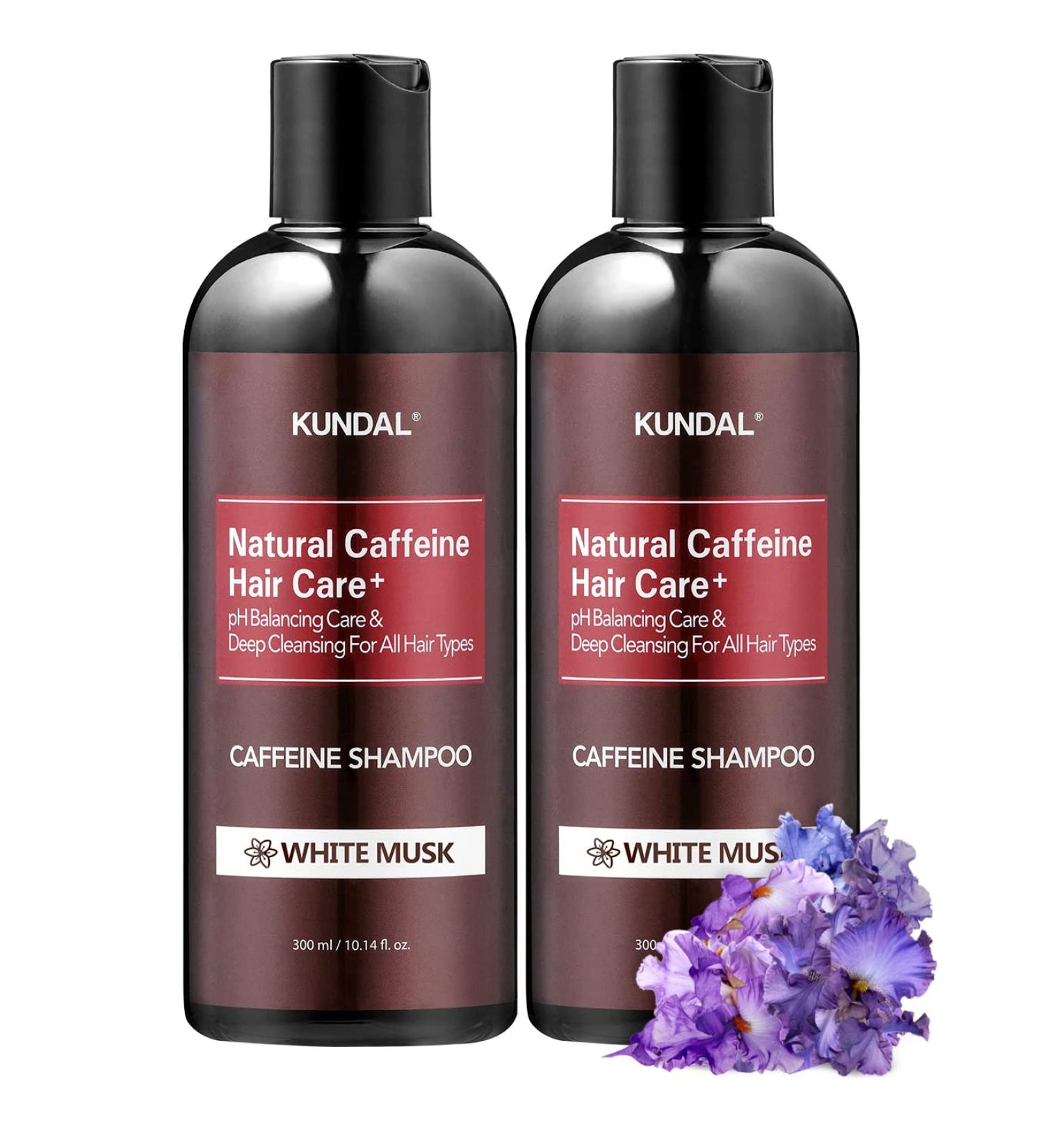 KUNDAL White Musk Anti-Hair Loss Caffeine Scalp Care Shampoo x2 - 300ml - Buy Online on GoSupps.com