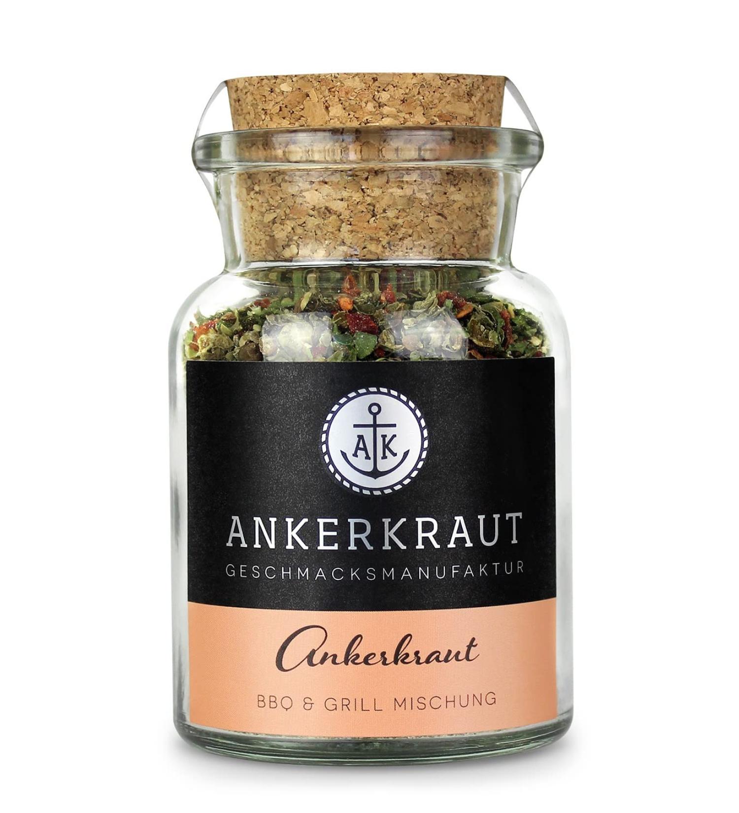 Ankerkraut BBQ & Grill Spice Mix - Original Garlic & Oregano Flavor 70g Cork Glass - Perfect All-Rounder - Buy Online on GoSupps.com