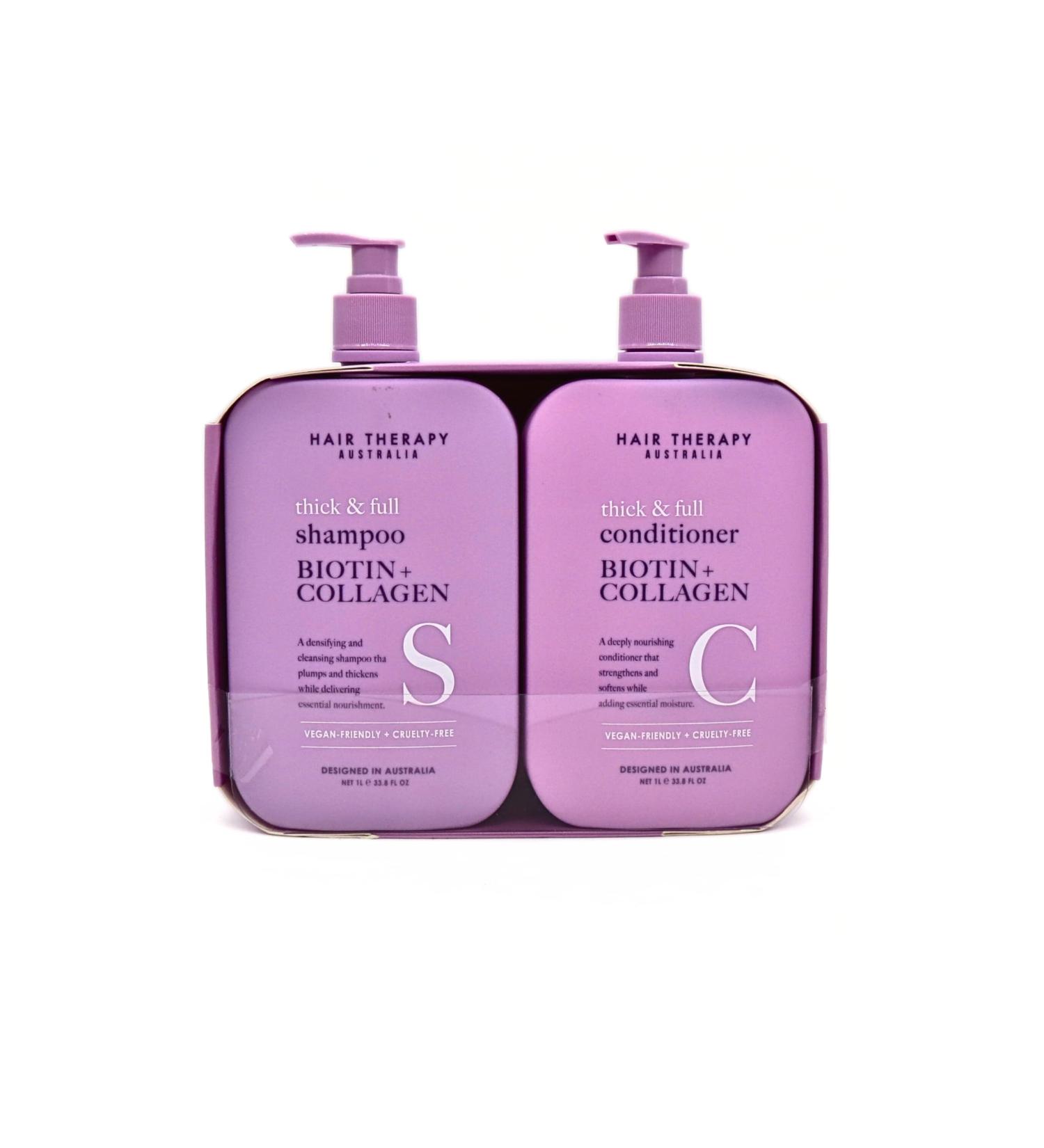 Thick & Full Shampoo & Conditioner Set | Biotin & Collagen | Deep Nourishing Strengthening & Softening for All Hair Types - International Shipping Available - Buy Online on GoSupps.com