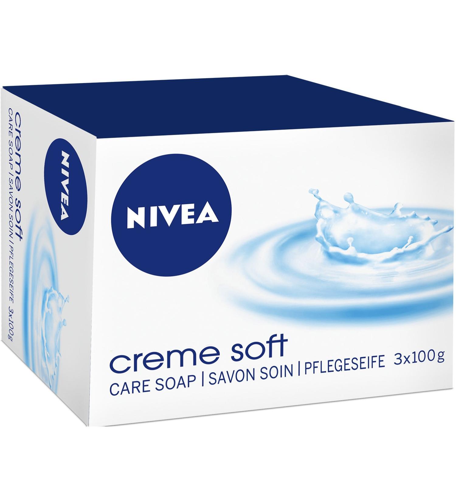 Nivea Cream Soap Creme Soft - 3 x 100g Almond Pack | International Shipping Available - Buy Online on GoSupps.com