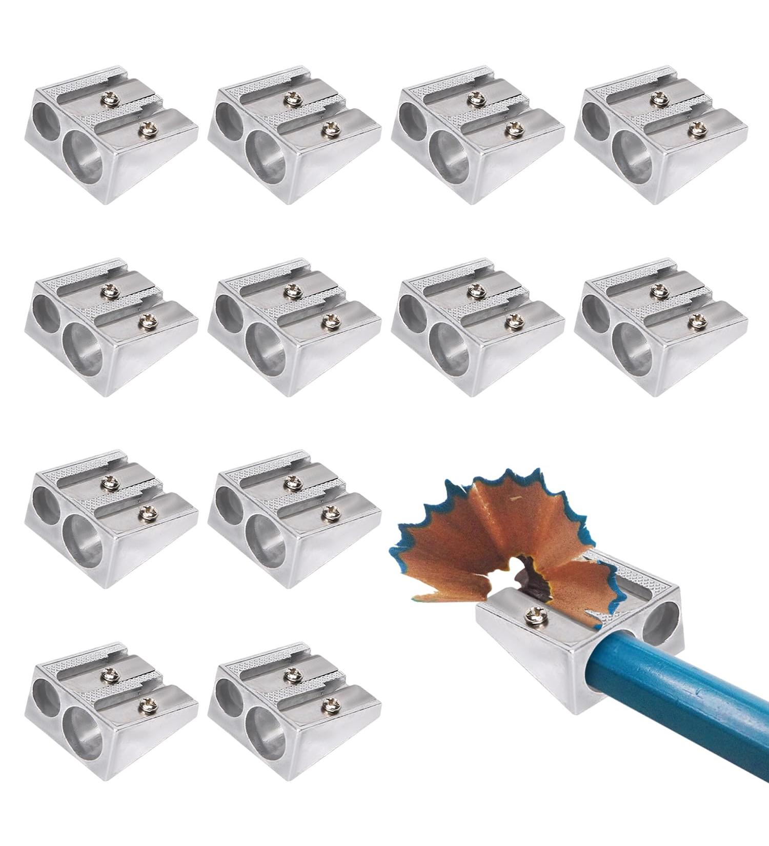 12Pcs Magnesium Pencil Sharpener Survival New Metal Pencil Sharpener with Double Holes Hand Pencil Sharpener for Pencils Schools Offices Art Projects - Buy Online on GoSupps.com