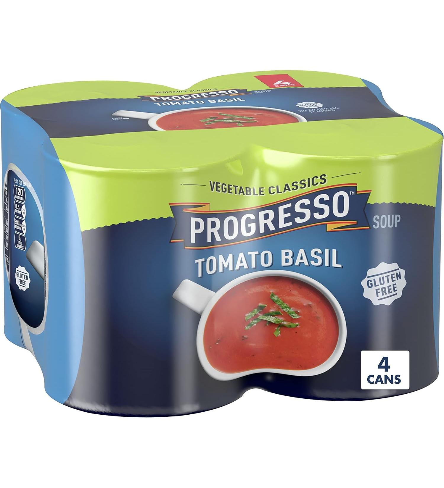 Progresso Tomato Basil Soup - Pack of 4 - 19 Oz. - Buy Online on GoSupps.com