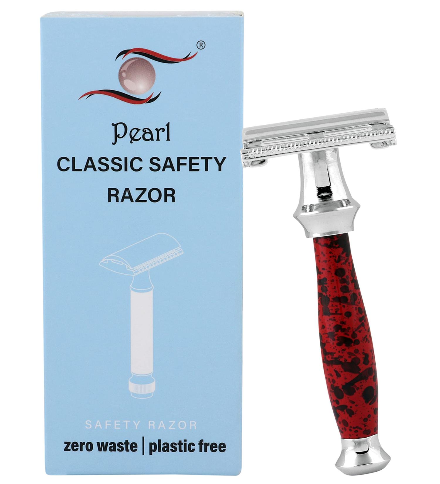 Pearl Shaving Butterfly Safety Razor for Men - Eco-Friendly Twist-to-Open Shaving Kit | Perfect Valentine's Day Gift - Buy Online on GoSupps.com