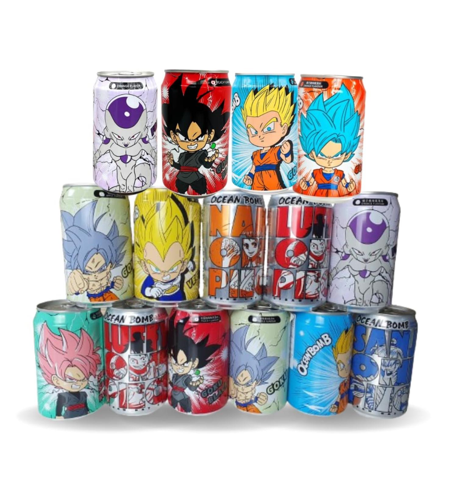 Asian Soft Drink Box - Anime Collection: Pokemon Dragon Ball Z & One Piece (10 Cans 0.33L) - International Shipping - Buy Online on GoSupps.com