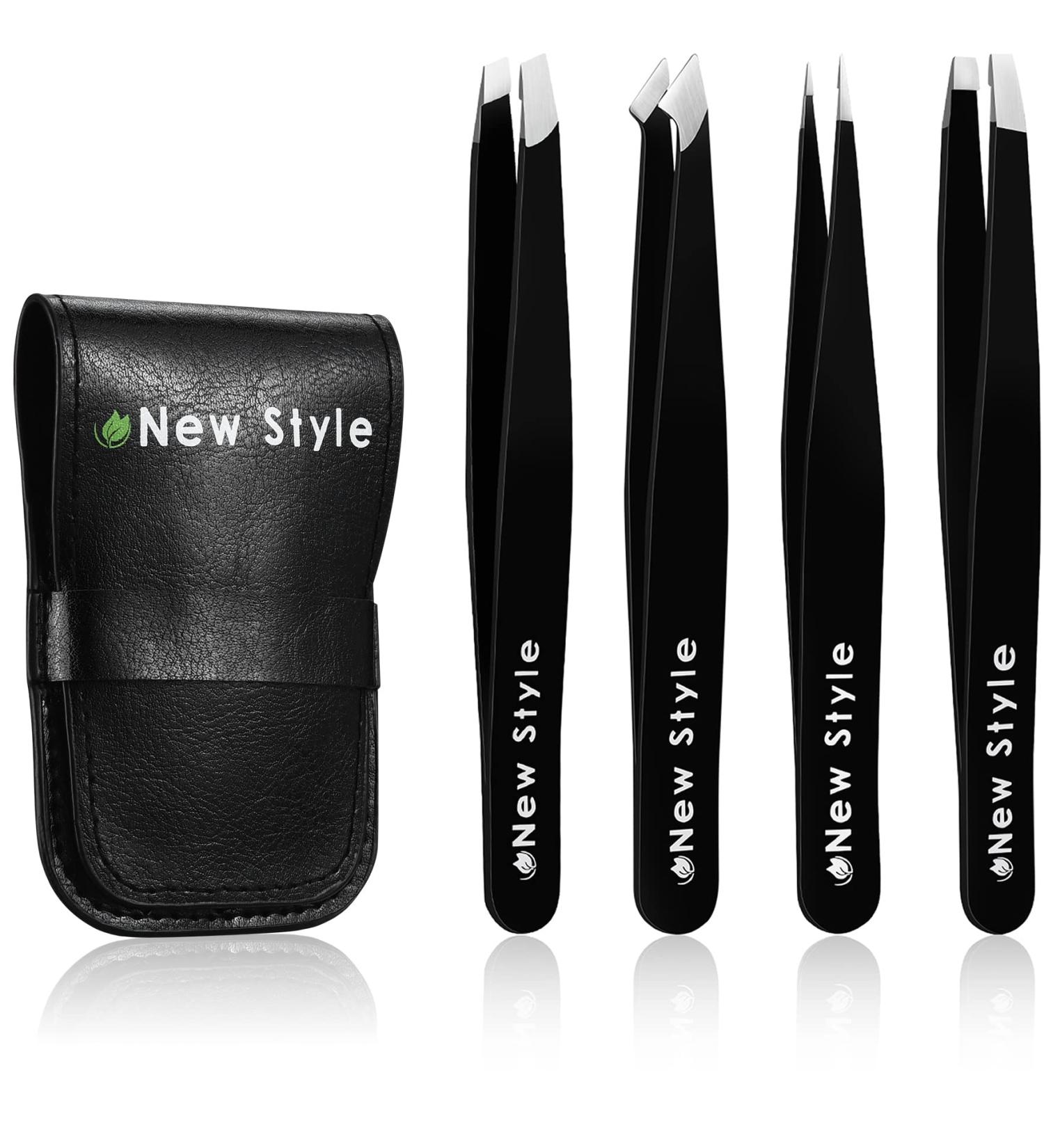 Precision Stainless Steel Tweezer Set for Ingrown Hair, Chin, and Splinters - Travel-Friendly Black Combo Pack for Men and Women - Buy Online on GoSupps.com