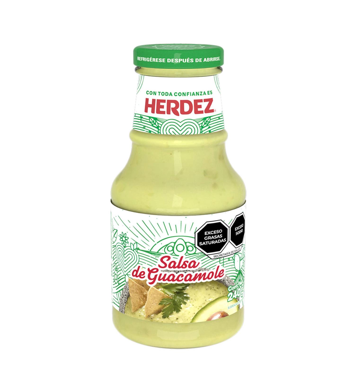 Guacamole Sauce from Mexico Glass 240g - Salsa de Guacamole HERDEZ 240g - Buy Online on GoSupps.com