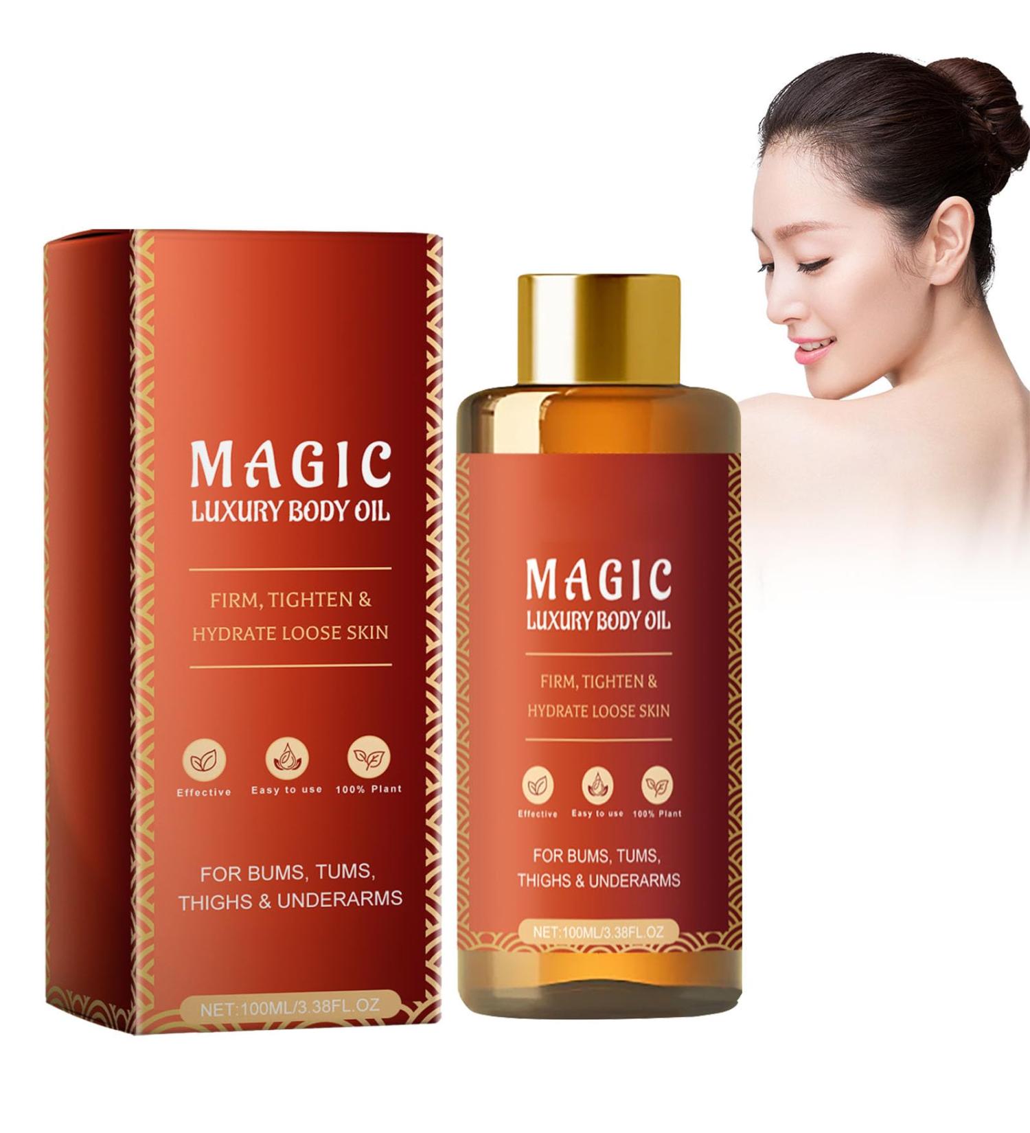 Huile corporelle raffermissante magique Glow Straff Magic - Huile de massage raffermissante pour le corps - Pour s chers ridules absorption rapide - RoundYellowCoverBodyOil - Buy Online on GoSupps.com