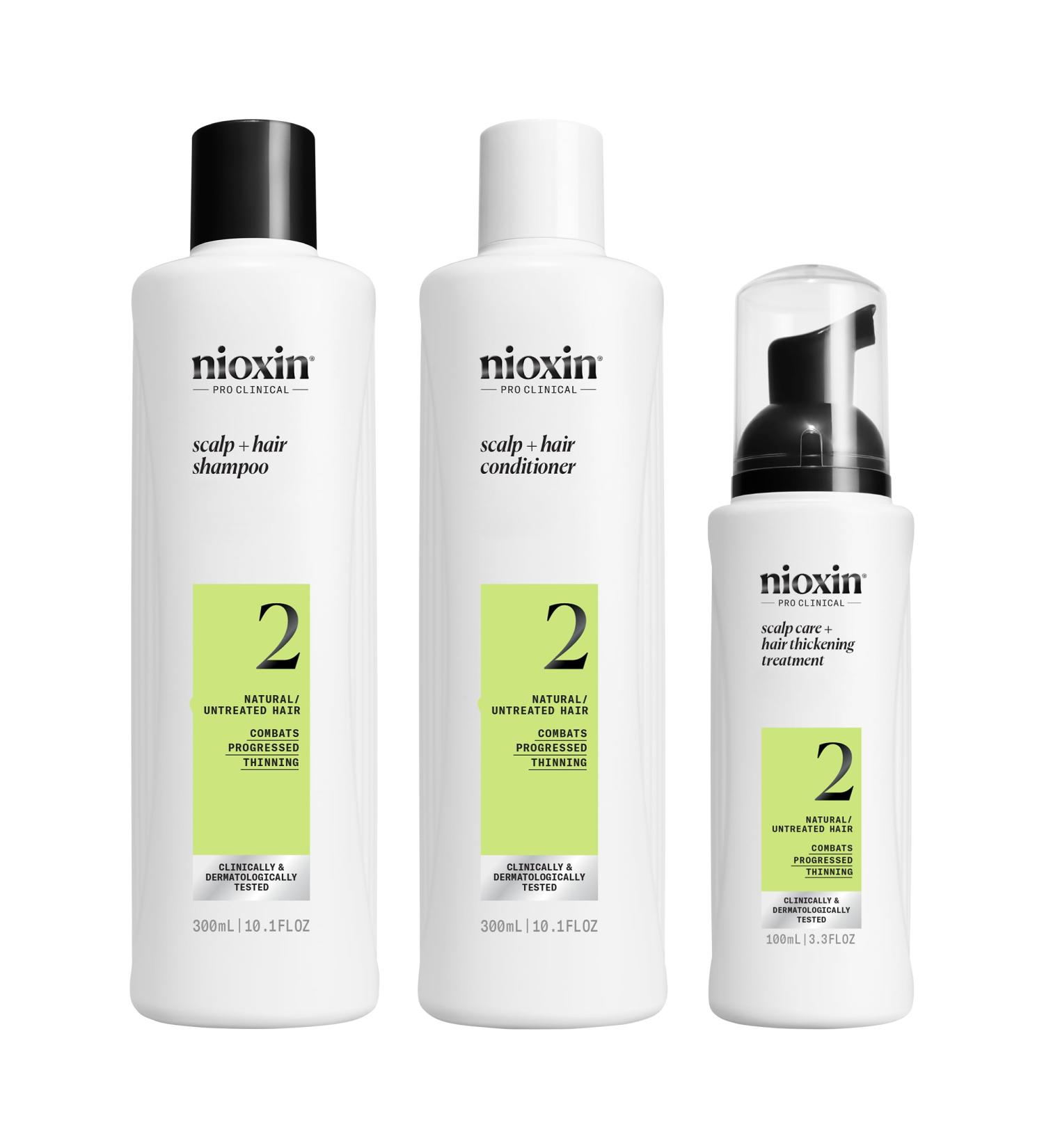NIOXIN System 2 - for Natural Hair Advanced Hair Loss - Kit/Shampoo/Conditioner/Scalp Care - Buy Online on GoSupps.com
