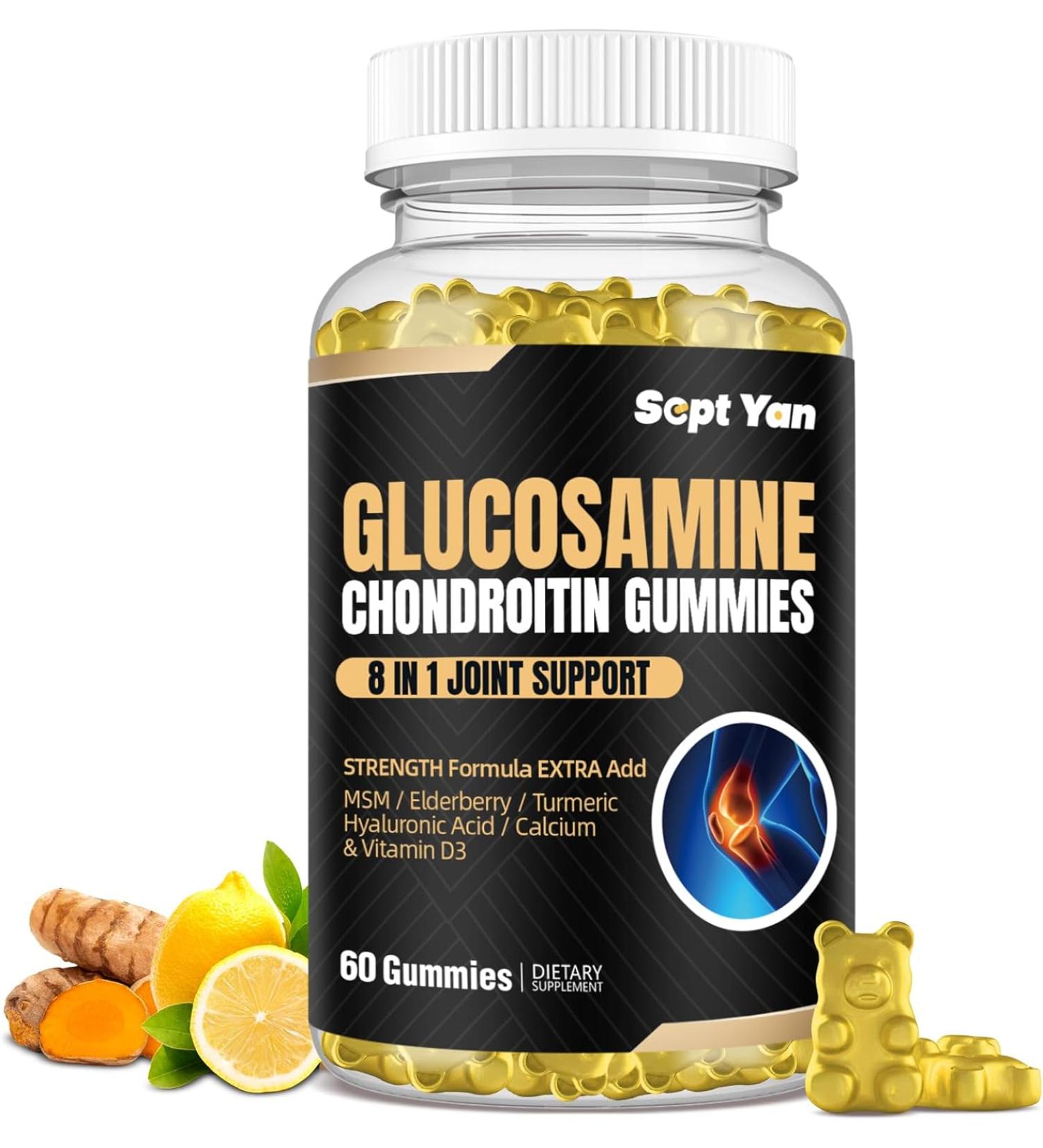 SEPT YAN Glucosamine Chondroitin Gummies - Lemon and Turmeric - 60 Gummies - Buy Online on GoSupps.com