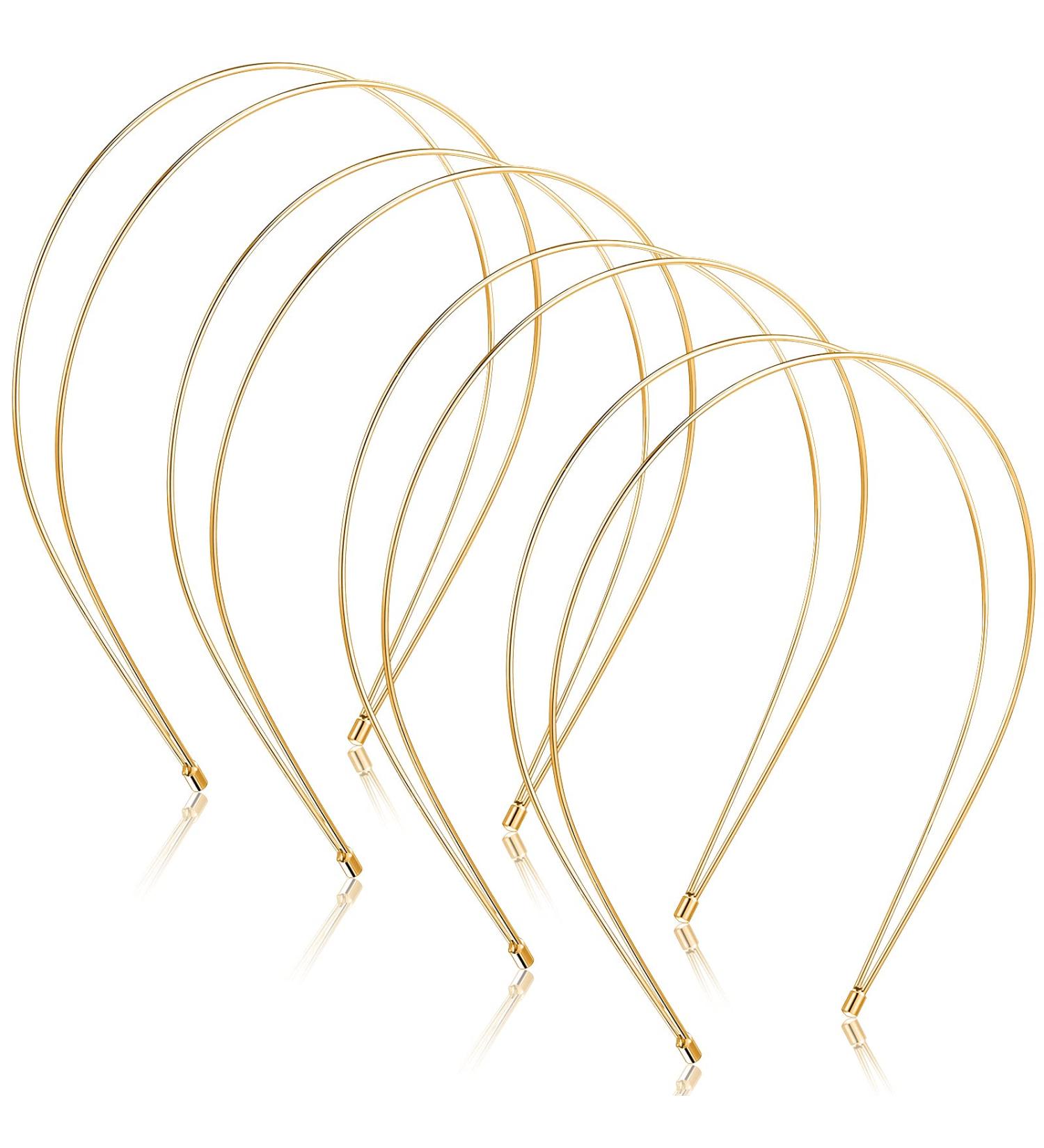 Syhood 4 Pieces Thin Double Wire Metal Headbands for Women - Gold Wedding Hair Accessories - Buy Online on GoSupps.com
