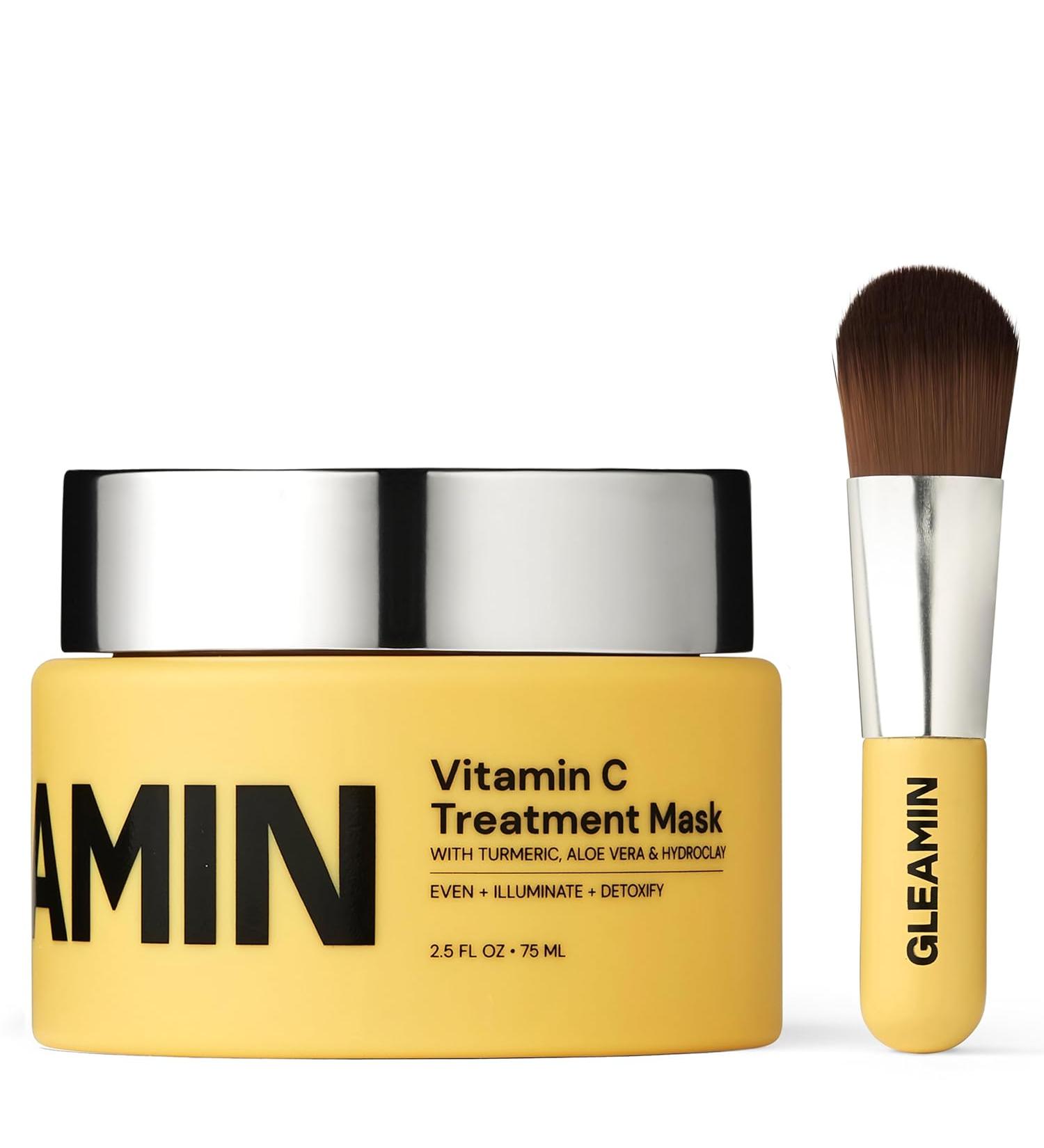 Gleamin Vitamin C Clay Mask with Turmeric - Deep Cleansing Acne Treatment | 2.1 Oz - Buy Online on GoSupps.com