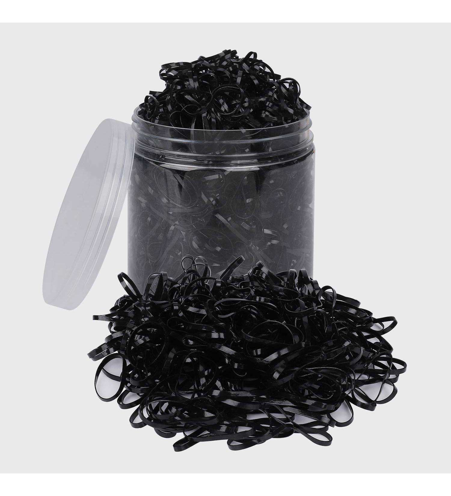 2000 Mini Elastic Hair Ties - Soft Black Rubber Bands in Plastic Box for Baby Girls Wedding Hairstyles & Small Dreadlocks - Buy Online on GoSupps.com