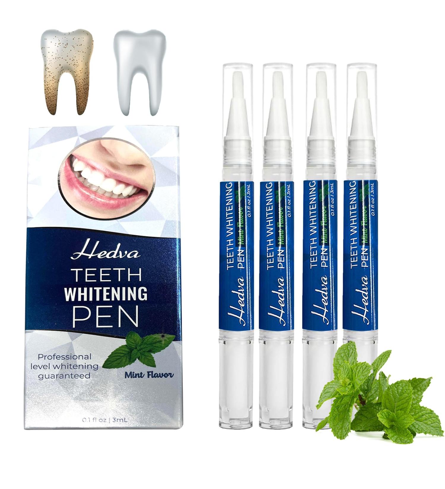 Teeth Whitening Pen 4-Pack Teeth Whitening Gel Kit Natural Formula Removes Years of Stains Enamel Whitening Gel Fast and Gentle Whitening Teeth - Buy Online on GoSupps.com