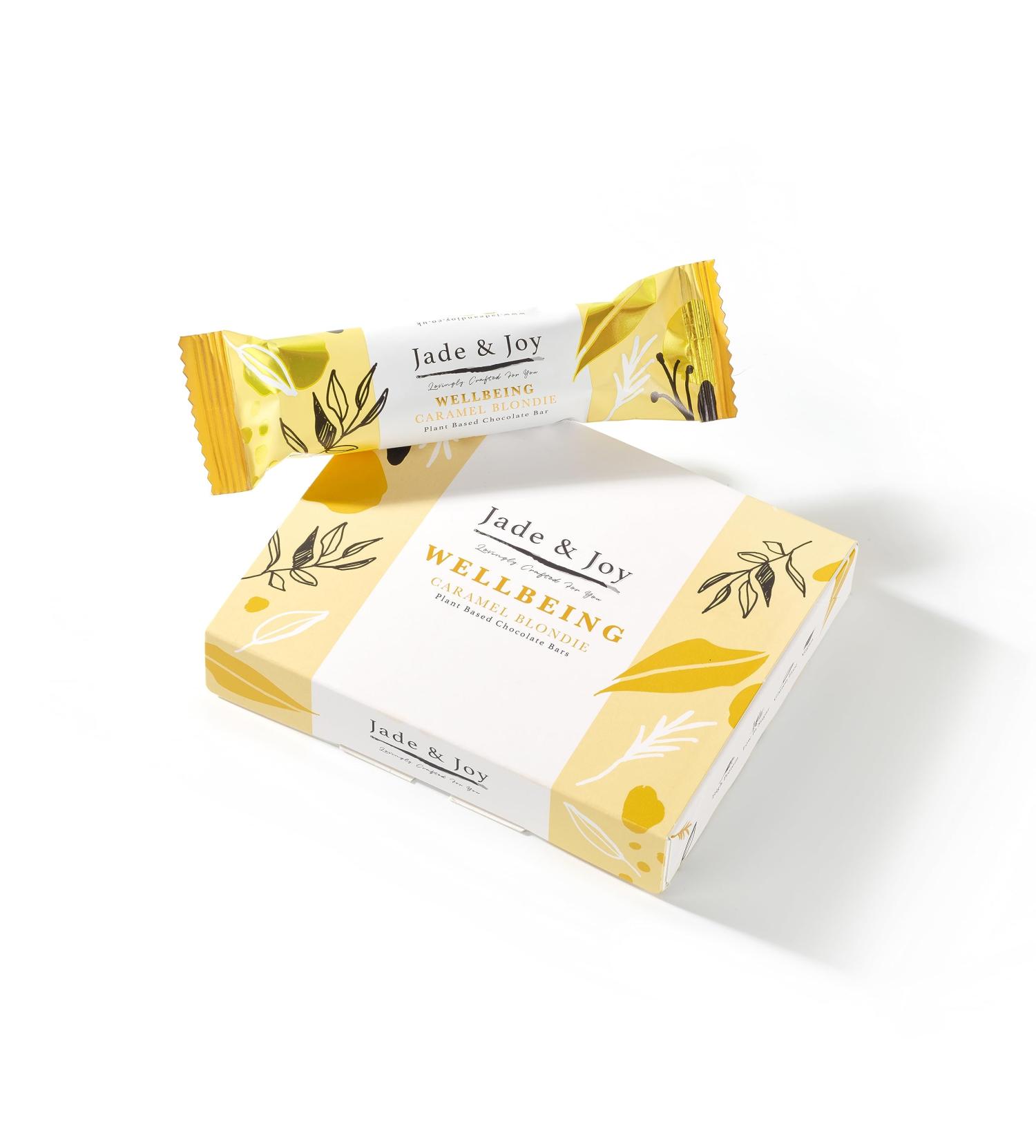 Jade & Joy Wellbeing Caramel Blondie - Low Calories High in Protein and Fibre Low in Sugar Gluten and Dairy Free - 3 x 44g (Caramel Blondie) - Buy Online on GoSupps.com