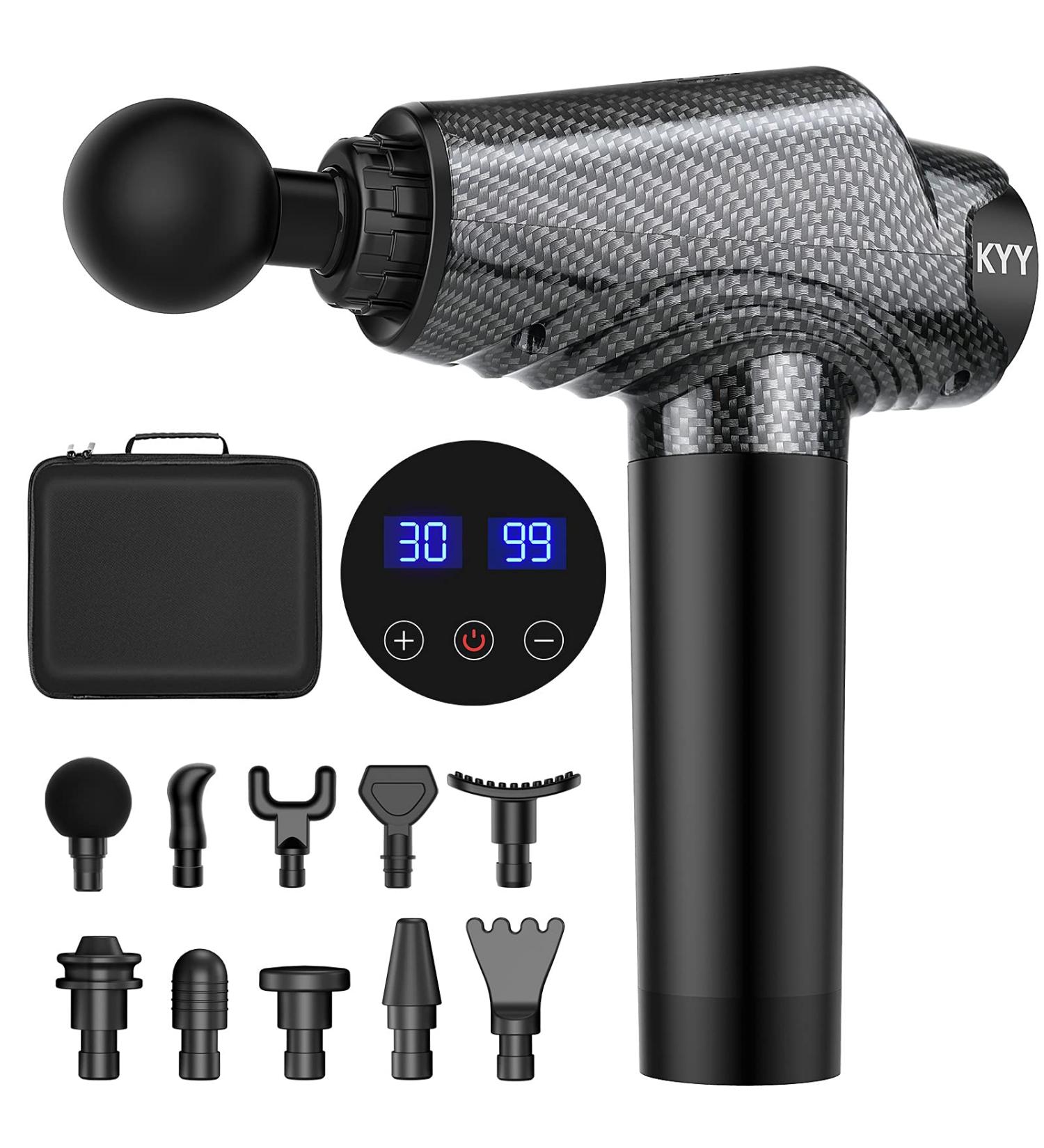 Deep Tissue Percussion Massage Gun - 10 Heads, 30 Speeds for Athletes - Buy Online on GoSupps.com
