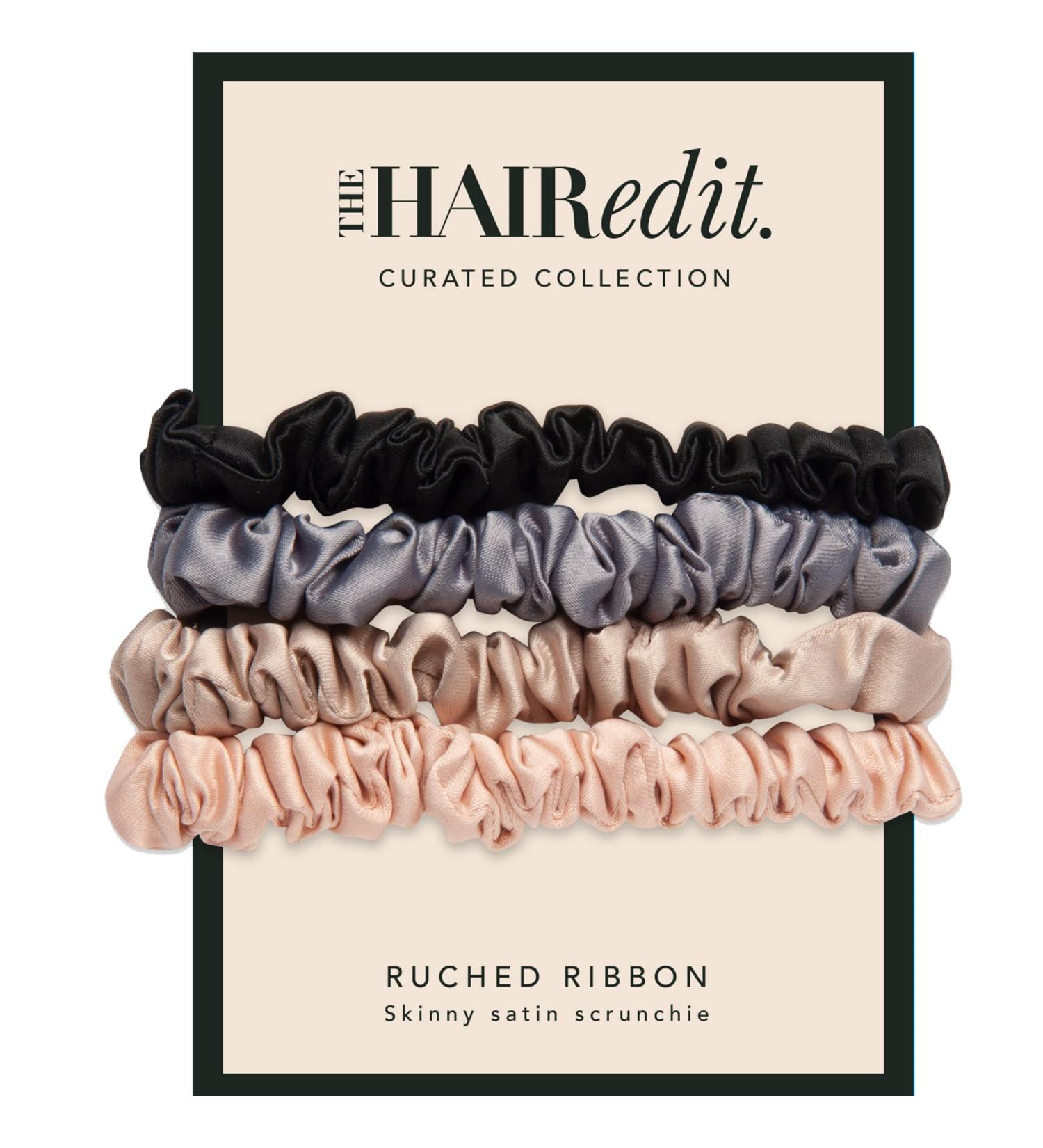 The Hair Edit Ruched Ribbon Satin Scrunchies - Luxe Hair Accessories - Buy Online on GoSupps.com