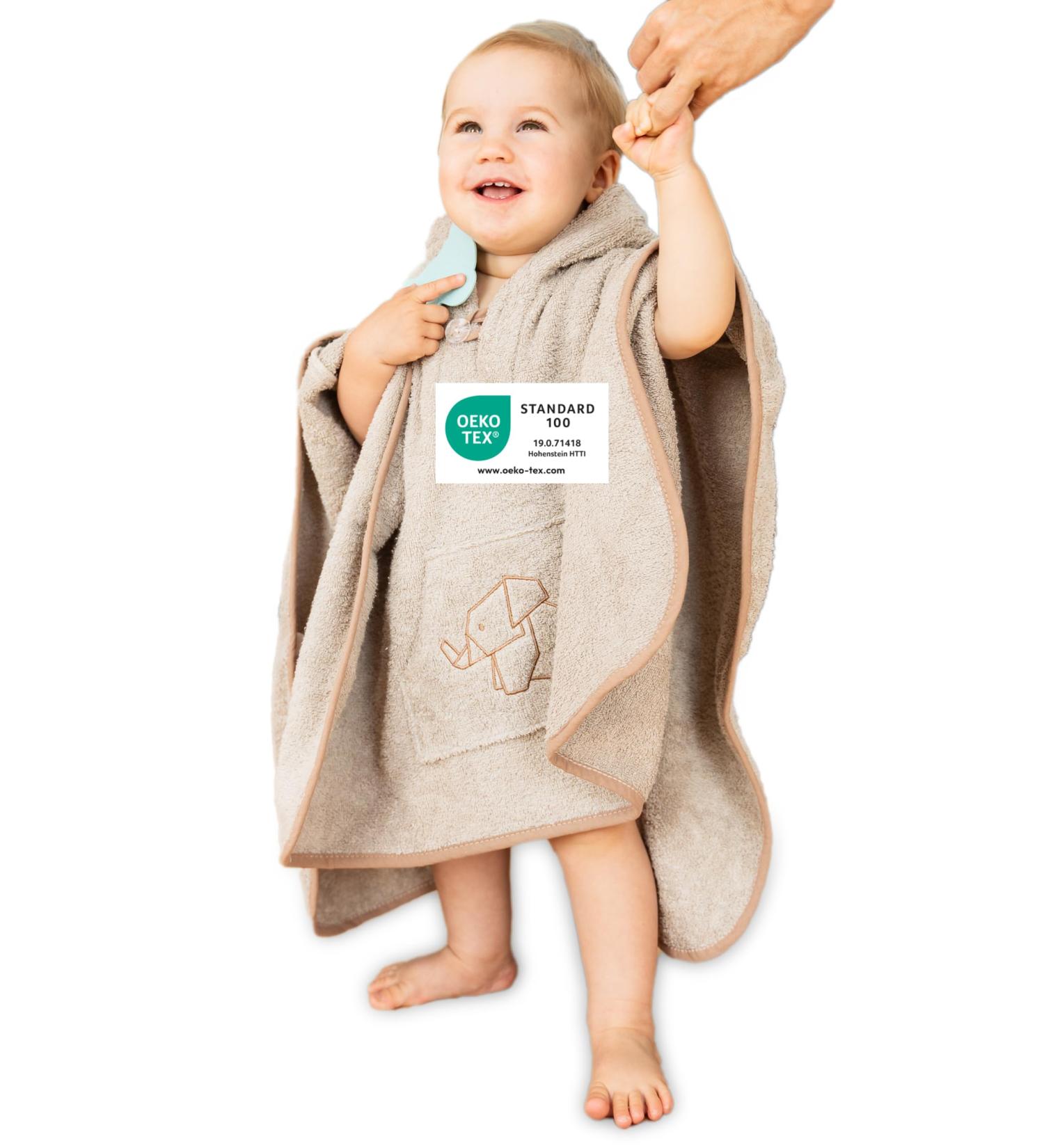 ULLENBOOM BADEPONCHO BABILY | 100% Cotton Terry Baby Bath Towel & Robe (1-3 Years) | Oeko-Tex Certified | Made in EU - Buy Online on GoSupps.com