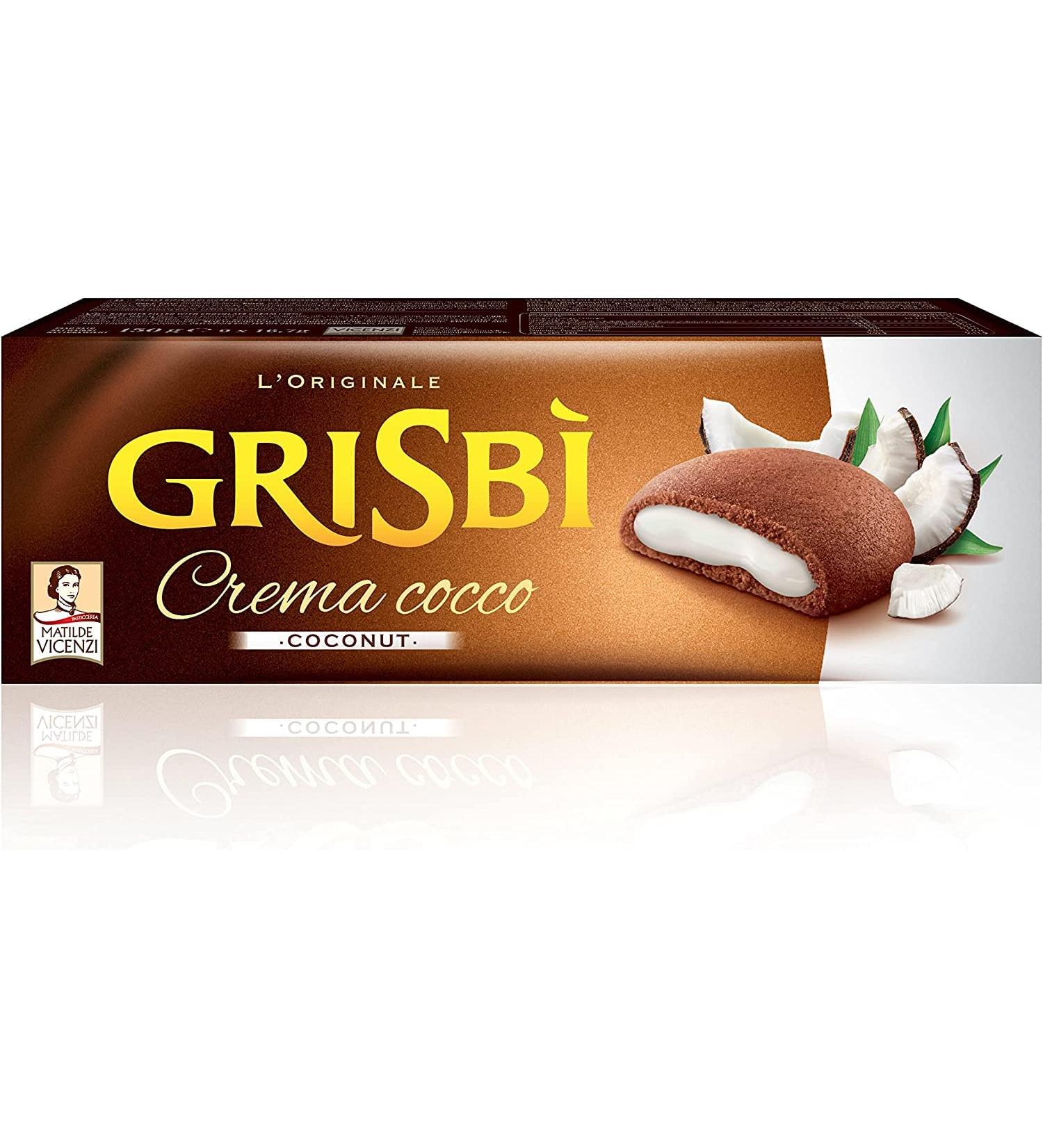 Vicenzi Grisbi Cocco Pack of 12 biscuits 150 g with coconut Cream cake biscuits - Buy Online on GoSupps.com