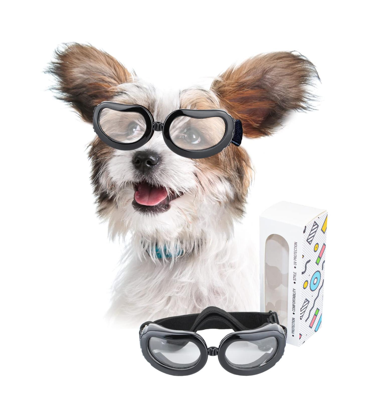 Namsan Dog Glasses for Small Dogs - UV Protection Waterproof Motorcycle Sunglasses & Safety Eyewear - Buy Online on GoSupps.com